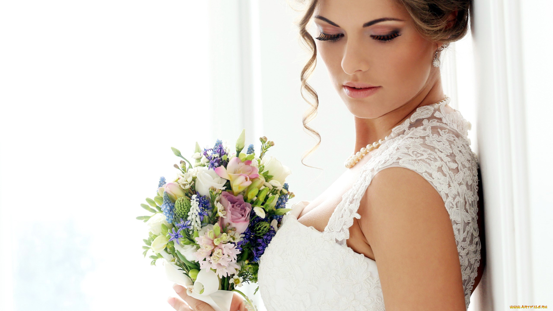 девушки, -, невесты, невеста, свадебное, платье