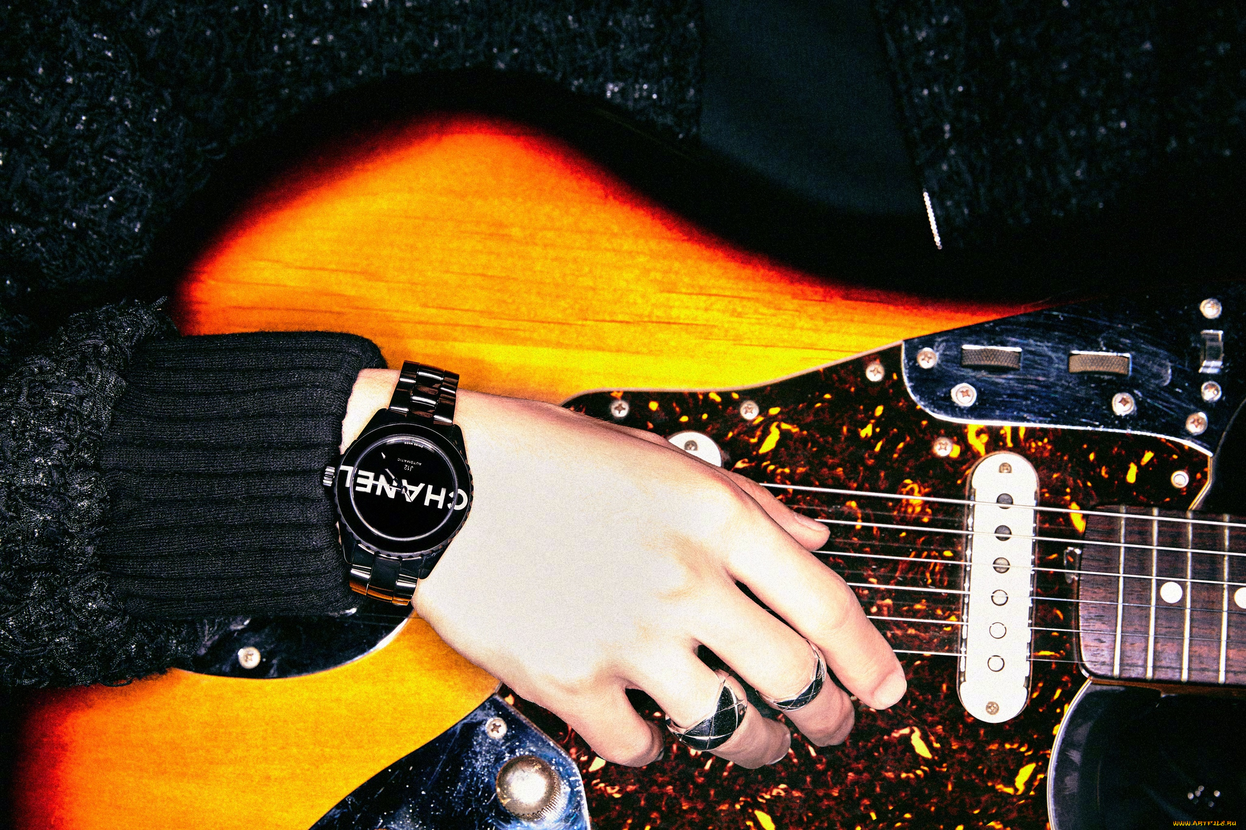 бренды, chanel, ван, ибо, рука, кольца, гитара, часы