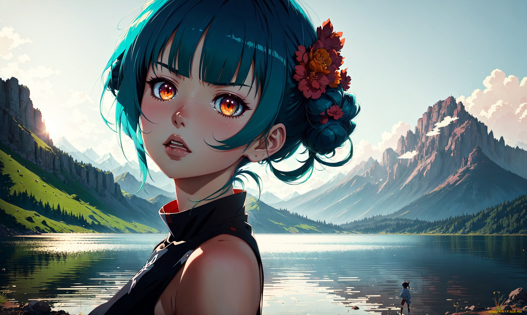 аниме, пейзажи, , природа, нейросети, графика, нейроарт, ai, art, нейронные, сети, рисунки, нейро, искусство