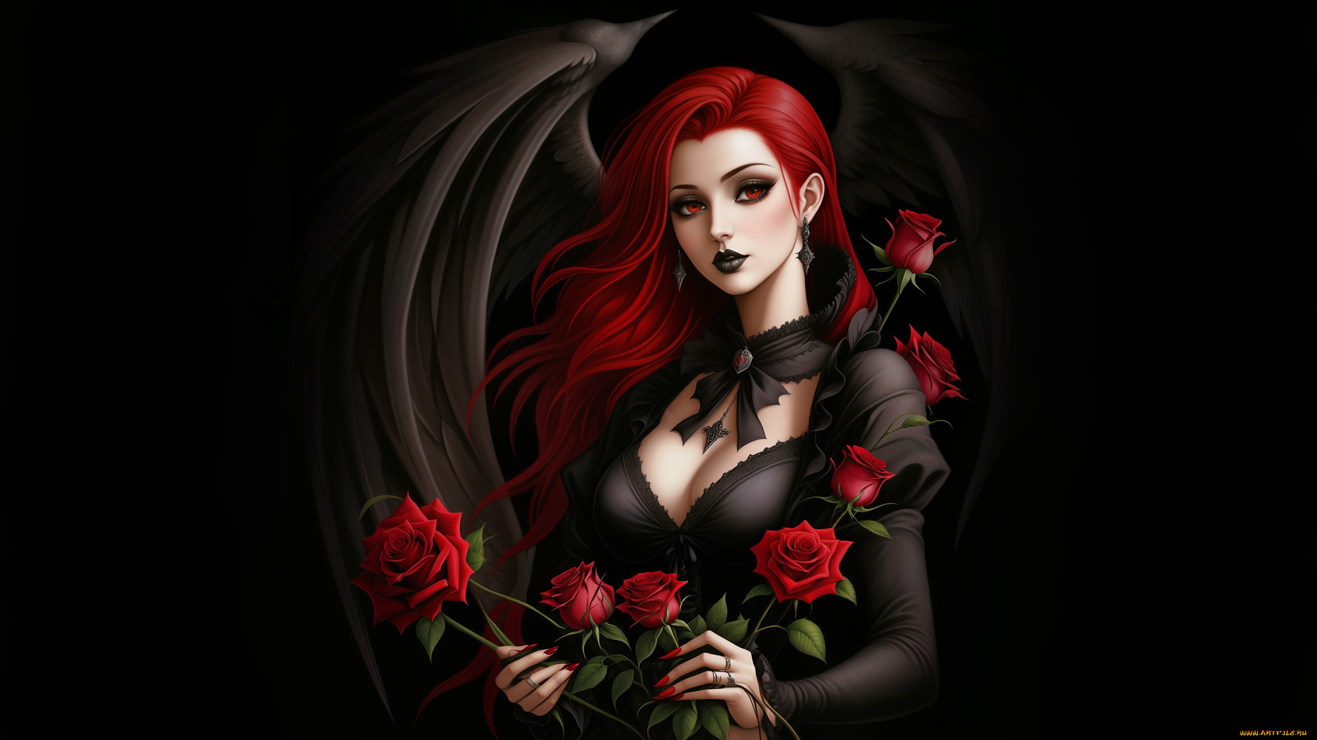 фэнтези, ангелы, нейросети, графика, нейроарт, ai, art, нейронные, сети, рисунки, нейро, искусство, ангел, девушка, розы