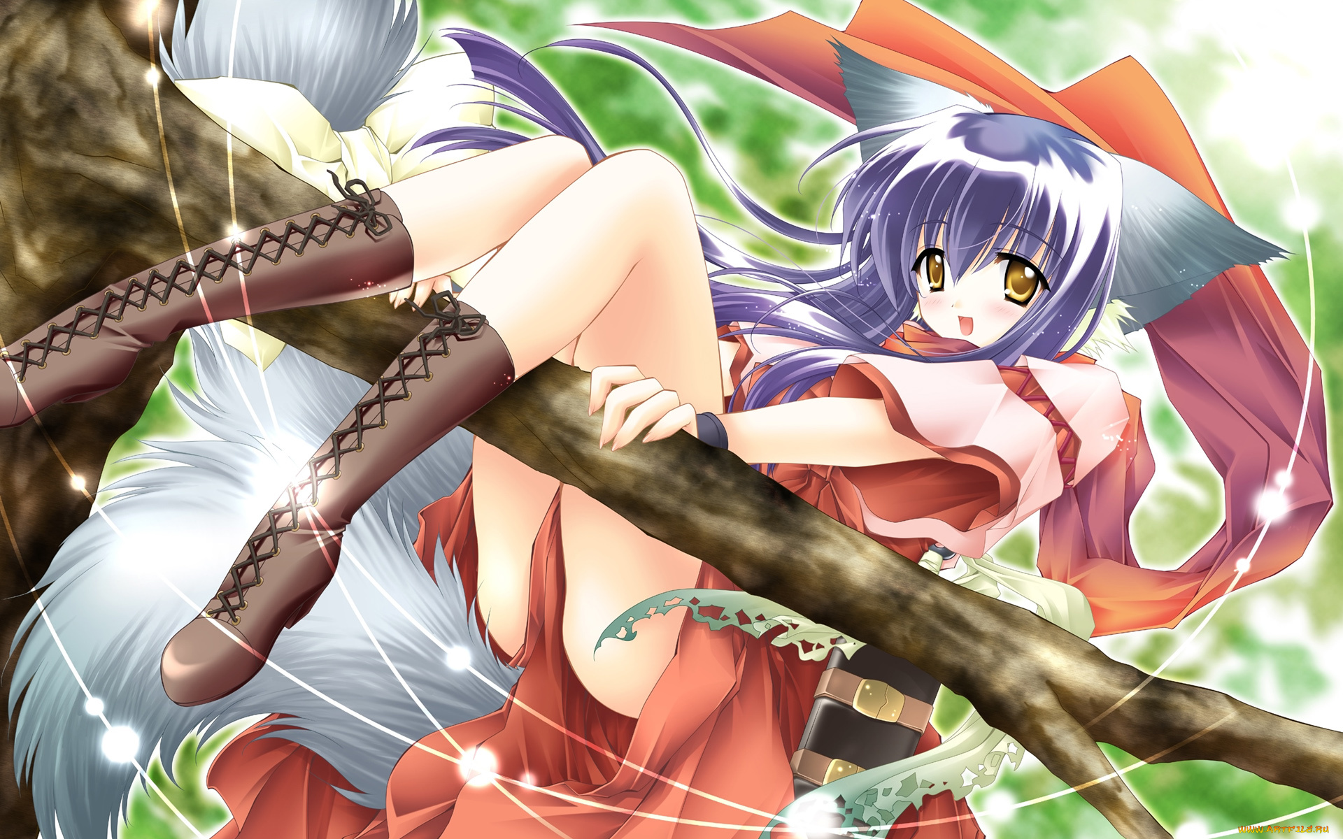 anime, wide, screen, аниме, animals