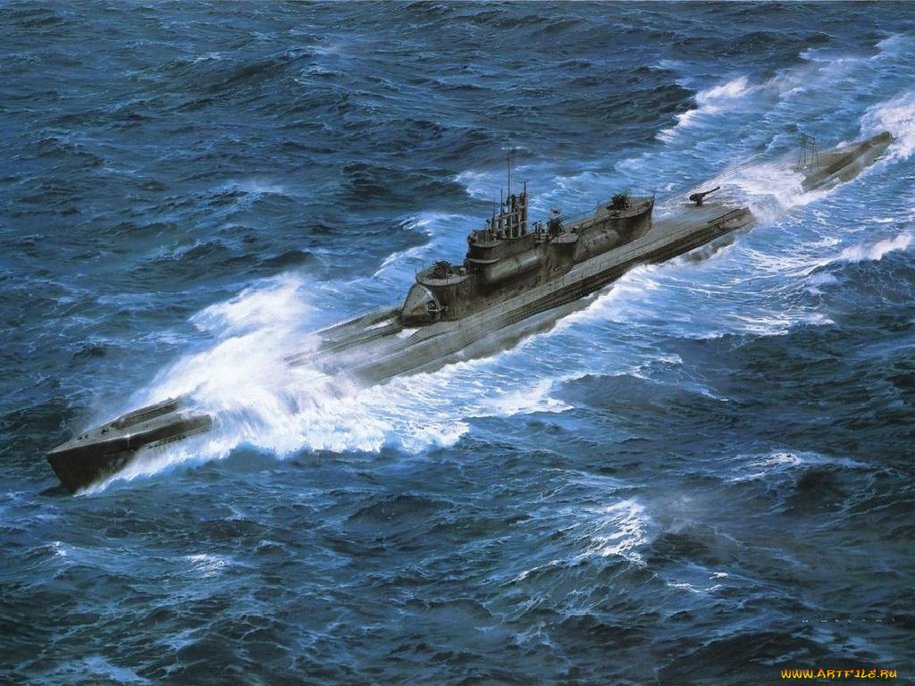 корабли, рисованные