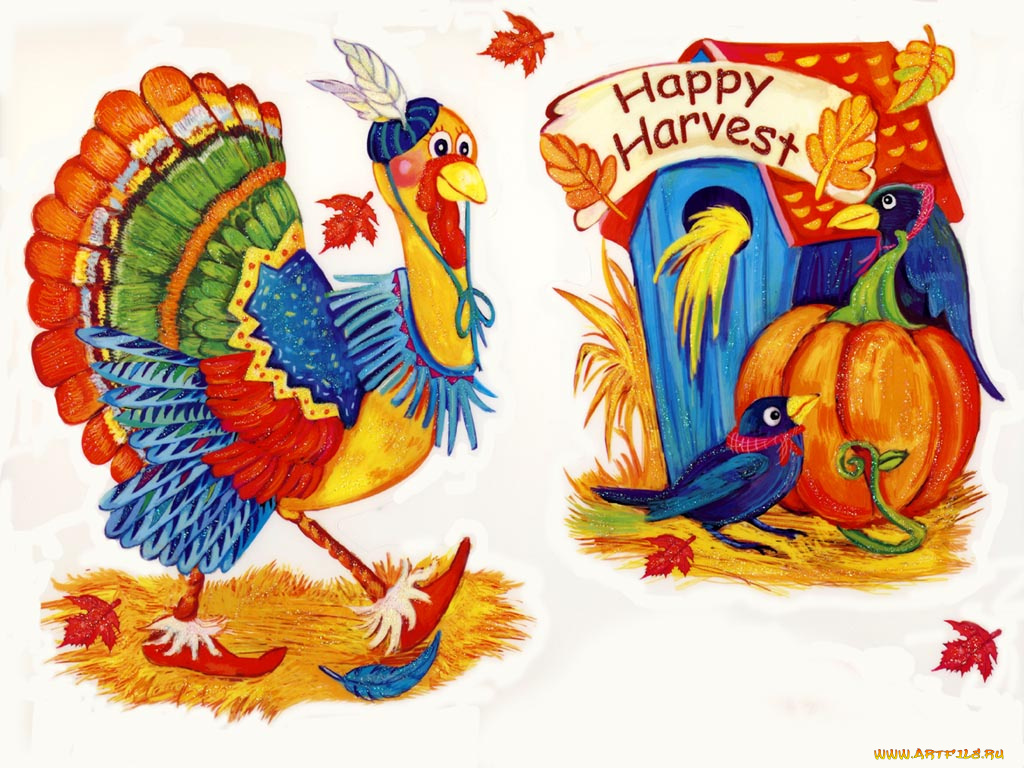 рисованные, животные, птицы