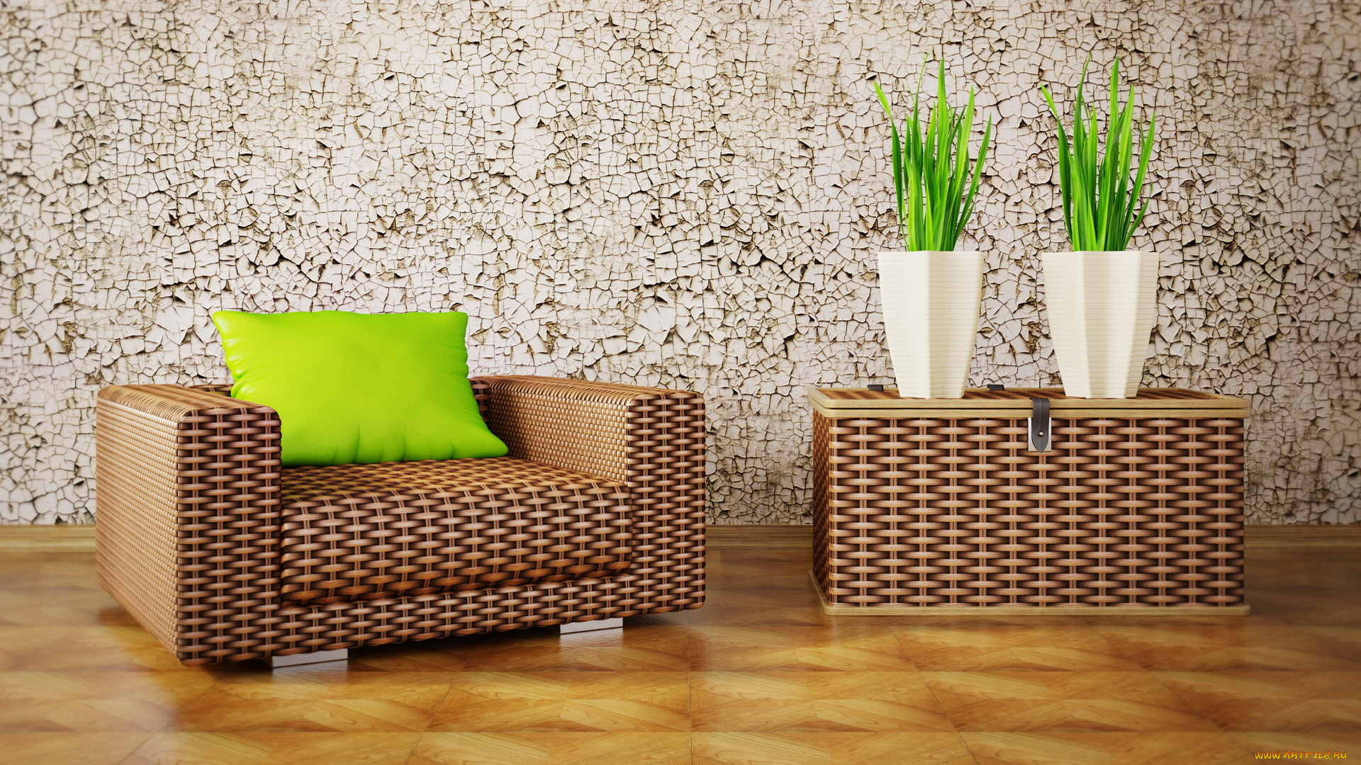 3д, графика, realism, реализм, растения, подушка, дизайн, кресло