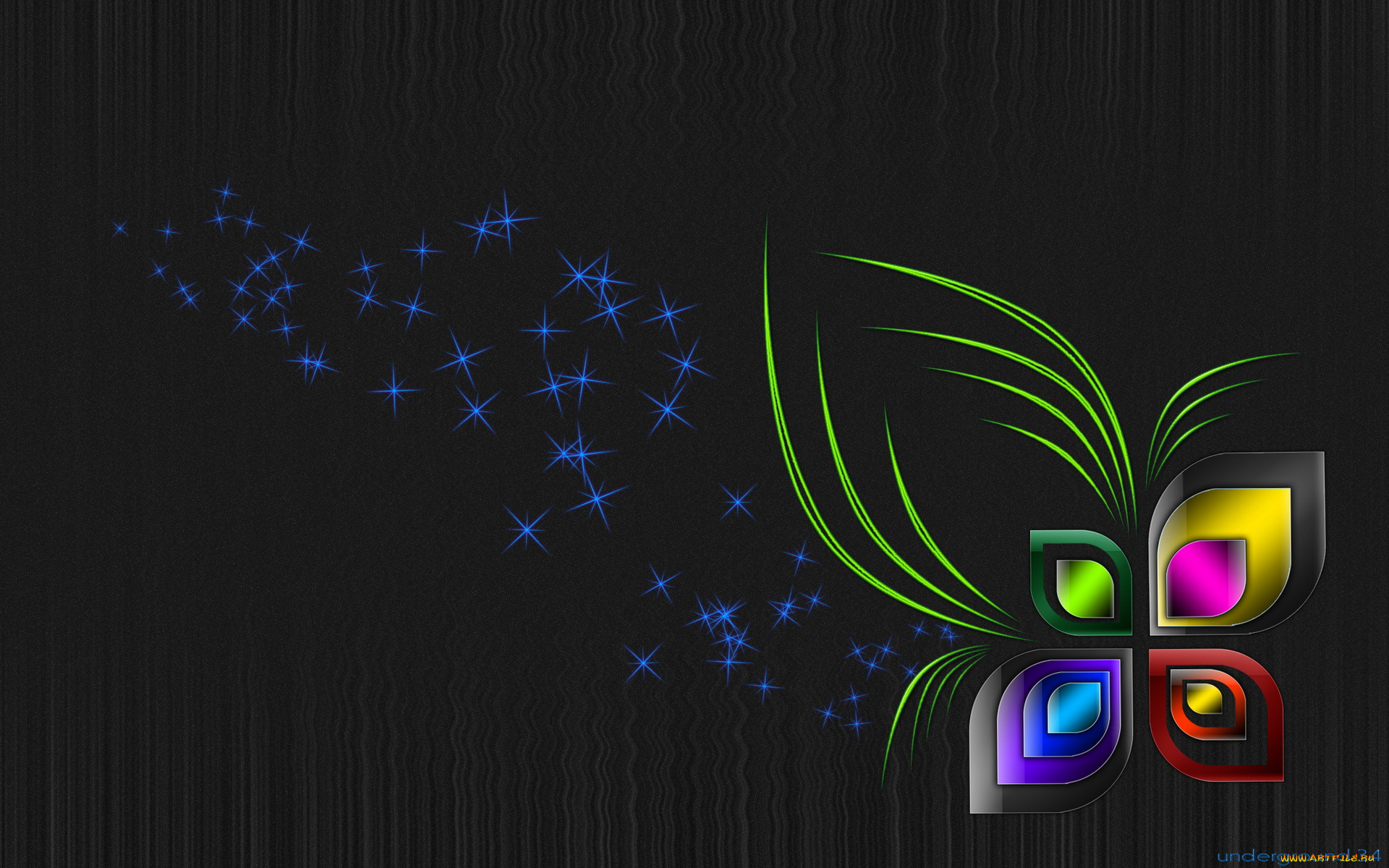 3д, графика, fractal, фракталы, звёзды, цвета