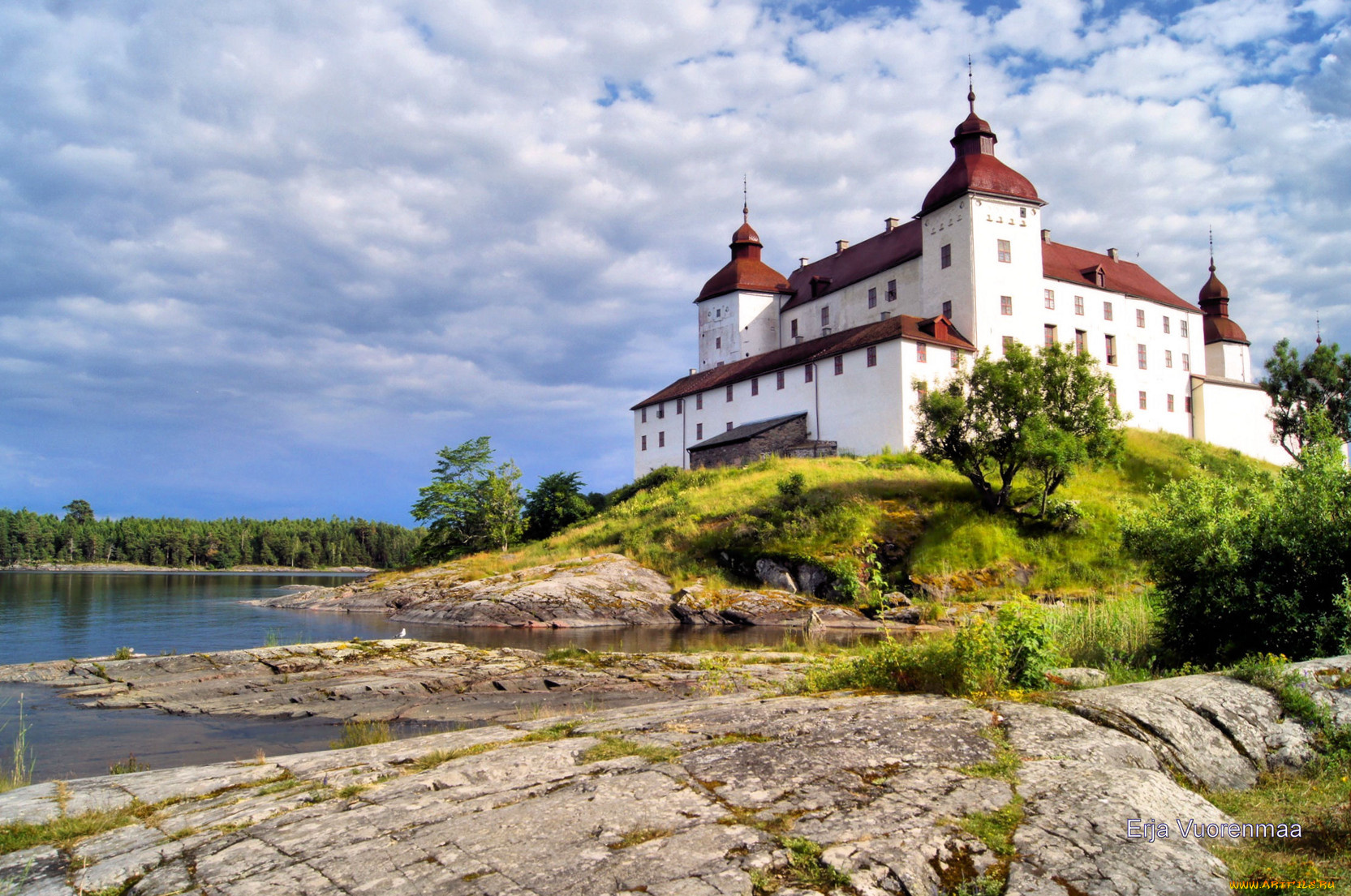 города, дворцы, замки, крепости, замок, облака, река