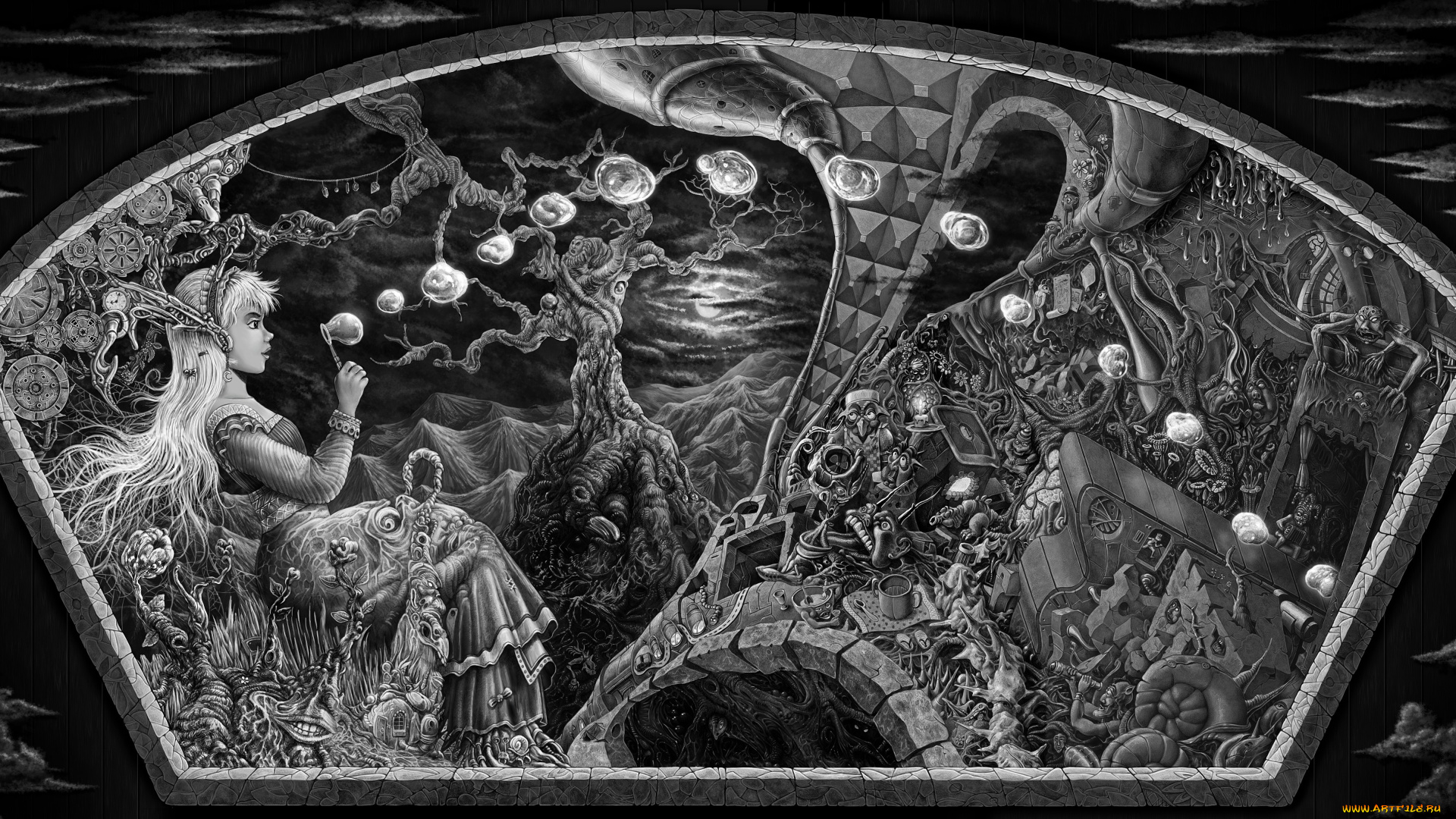 фэнтези, другое, девушка, пузыри