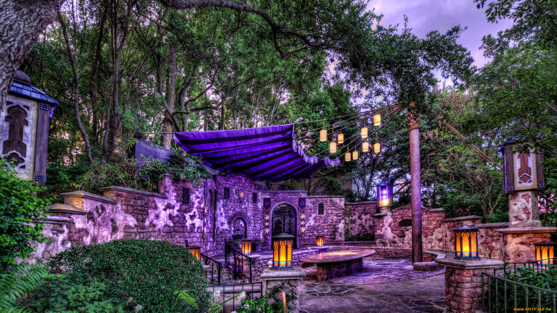 storytime, place, города, исторические, архитектурные, памятники, фонарики, навес, стены