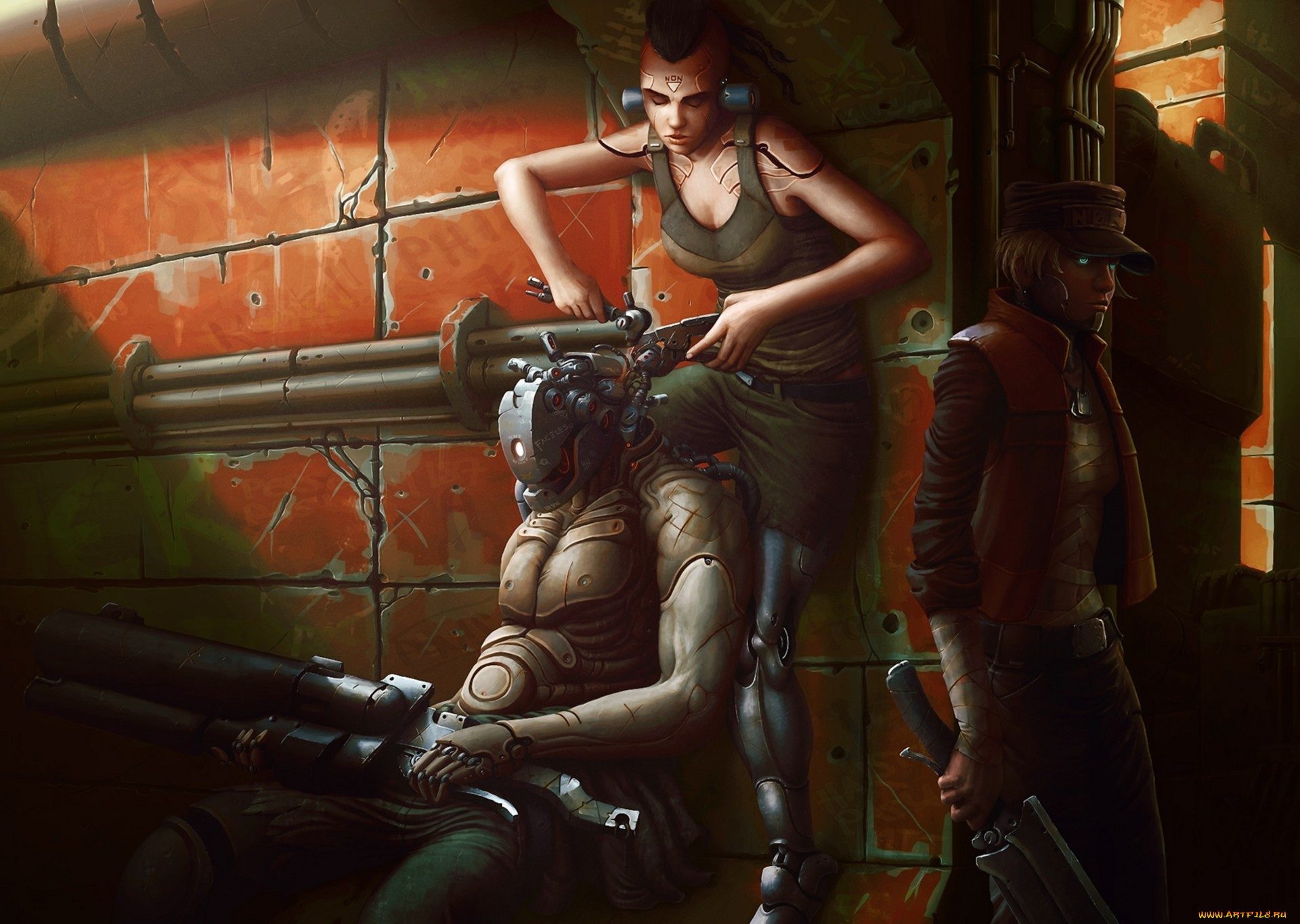 фэнтези, роботы, киборги, механизмы, андроид, киборг