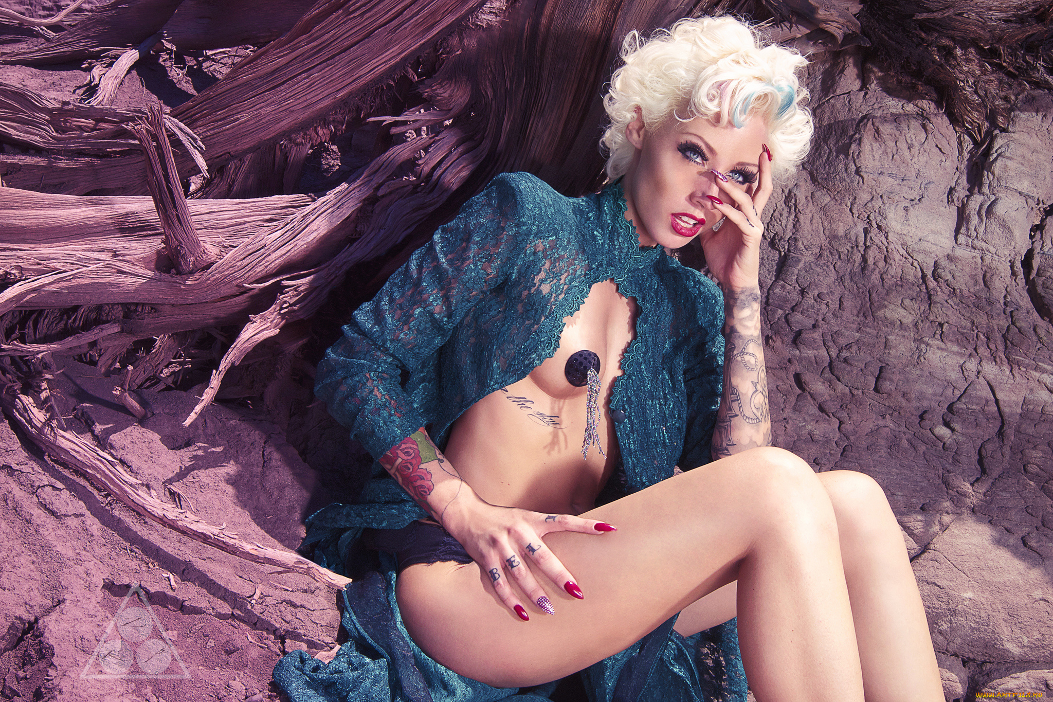 Shonda, Laurelee, Mackey, девушки, татуировки, блондинка