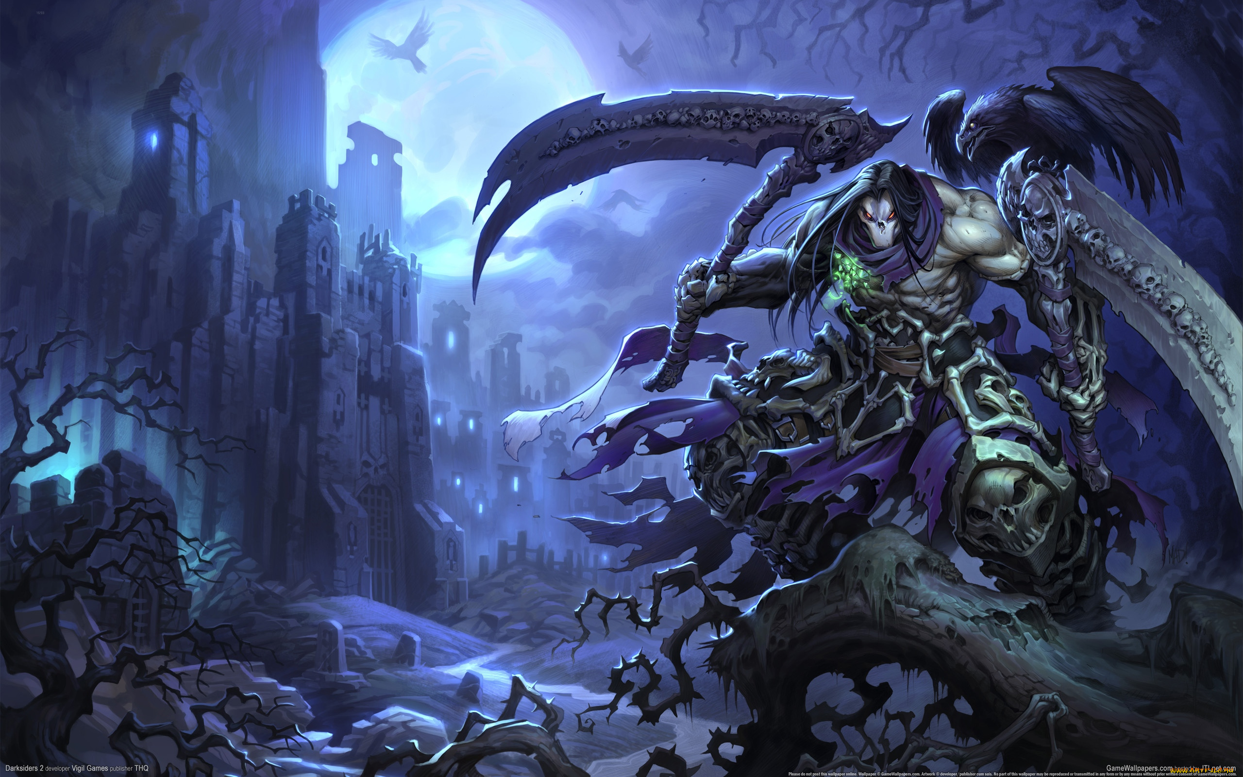 darksiders, видео, игры, ворон, нежить