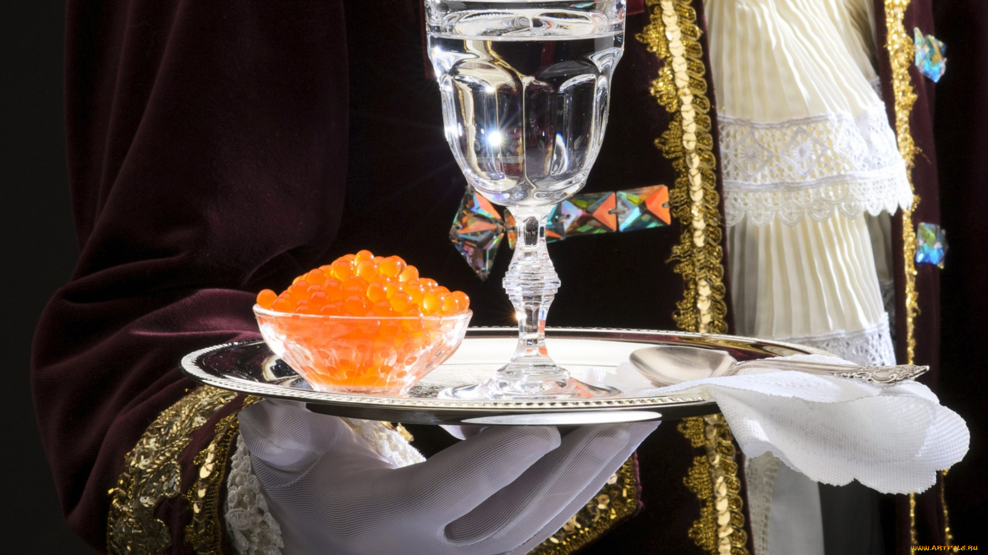 еда, разное, поднос, икра, водка, рюмка