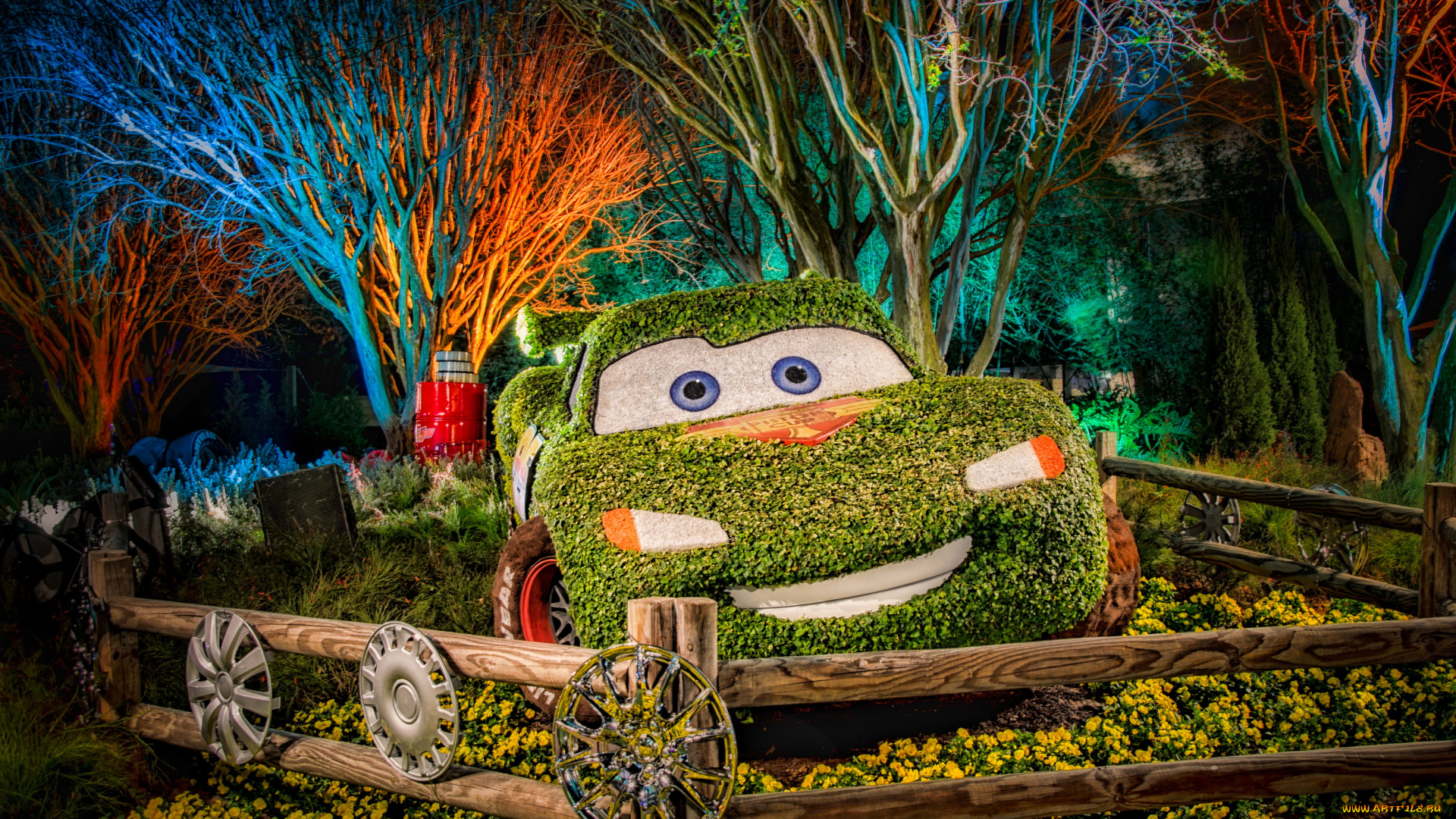 florida, еpcot, international, flower, and, garden, festival, 2013, города, диснейленд, тачки, композиция, парк