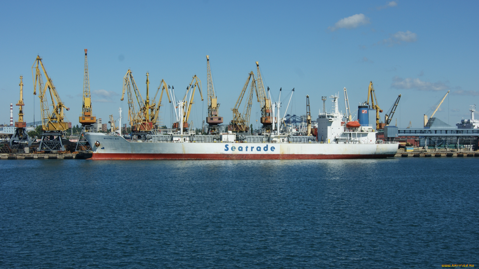 корабли, порты, причалы, корабль, небо, вода, краны, одесса