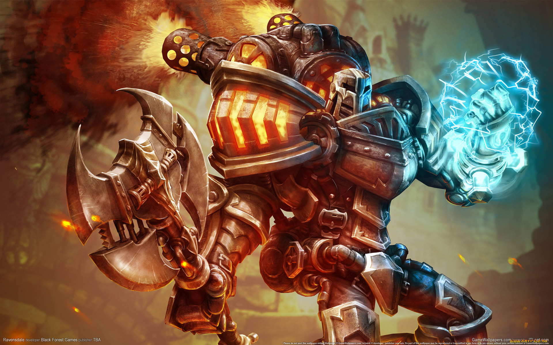 ravensdale, видео, игры, рыцарь, робот, магия