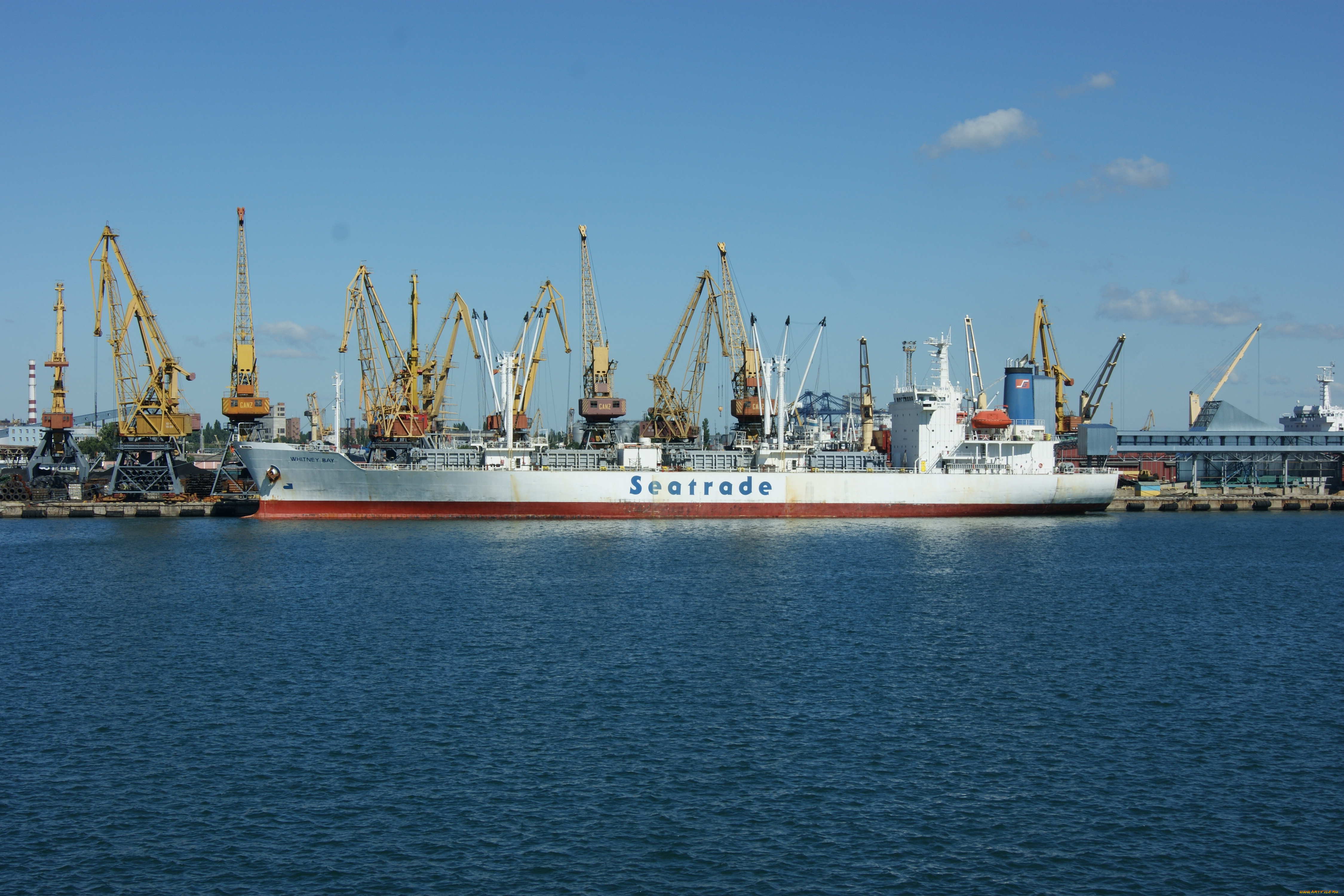 корабли, порты, причалы, корабль, небо, вода, краны, одесса