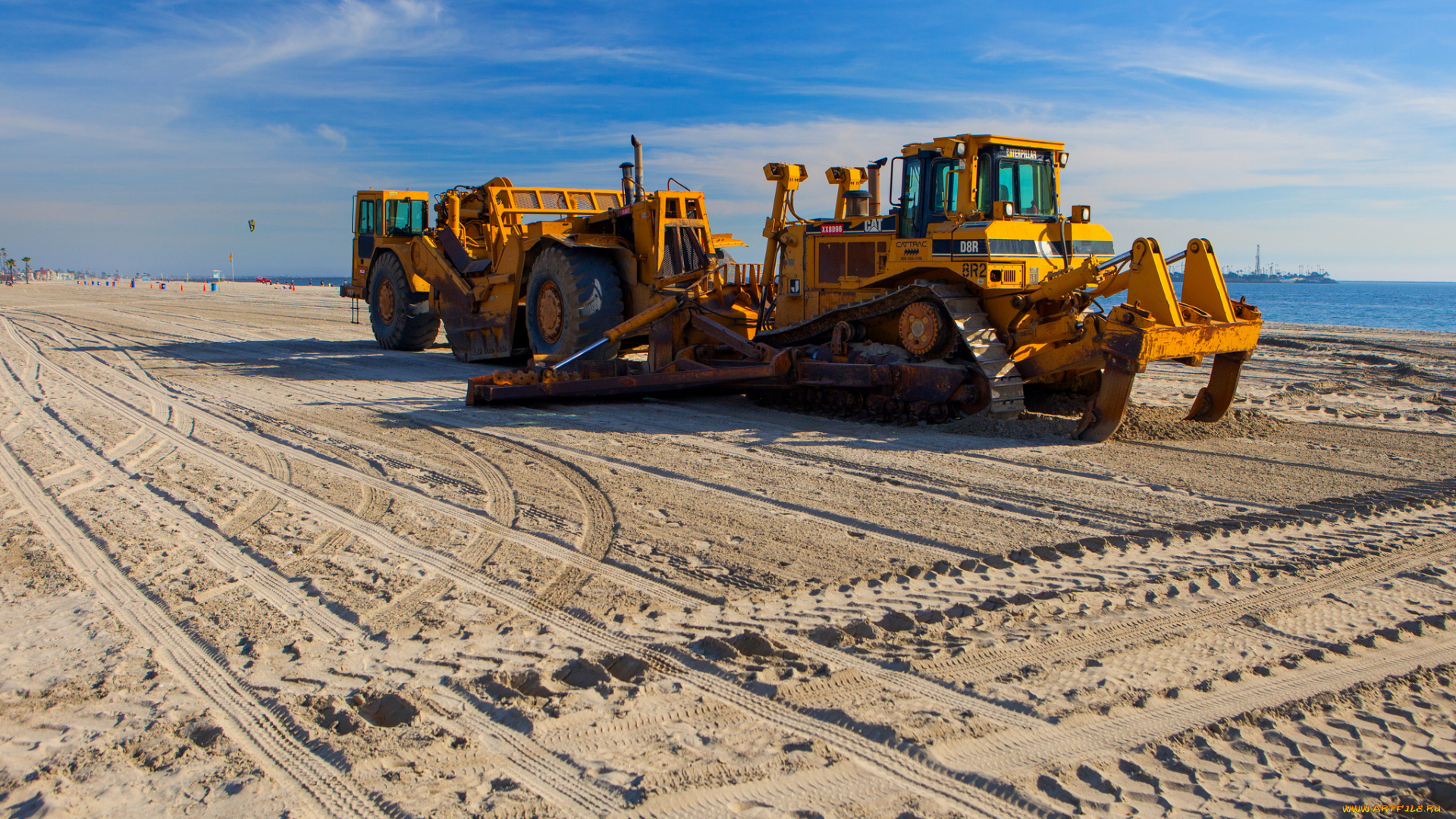 техника, строительная, техника, дорога, бульдозер, грейдер, прицеп