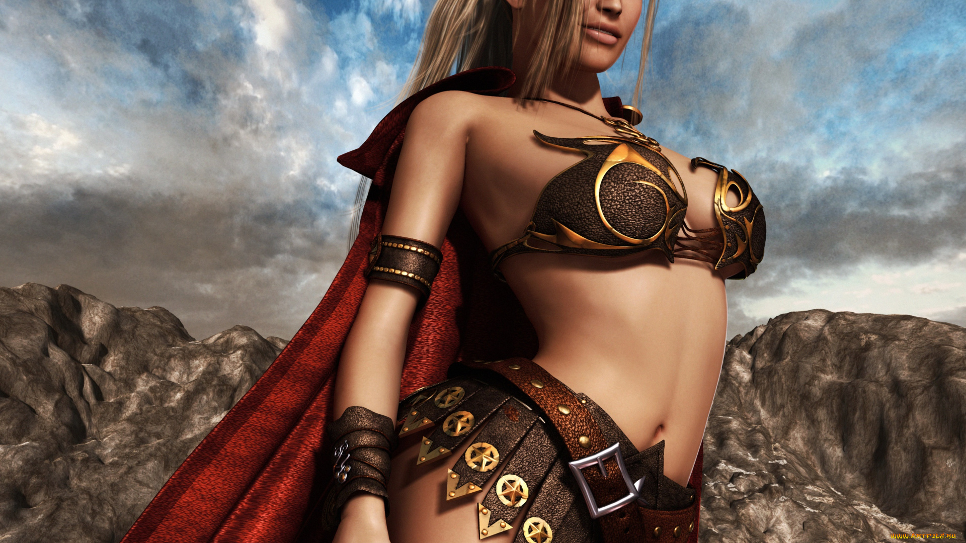 3д, графика, амазонки, , amazon, фон, девушка, взгляд