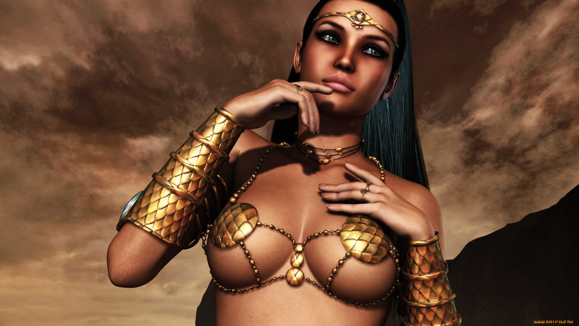 3д, графика, амазонки, , amazon, фон, взгляд, девушка