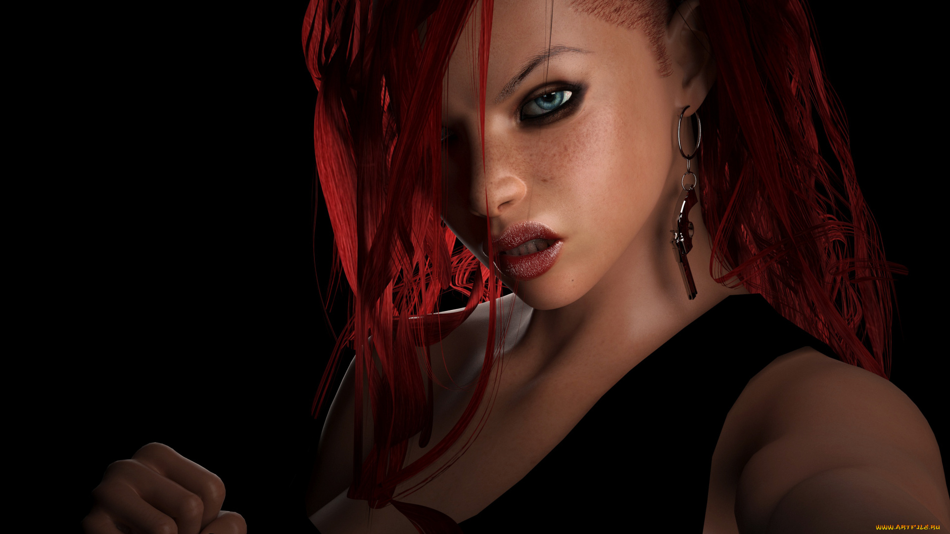 3д, графика, портрет, , portraits, фон, взгляд, девушка