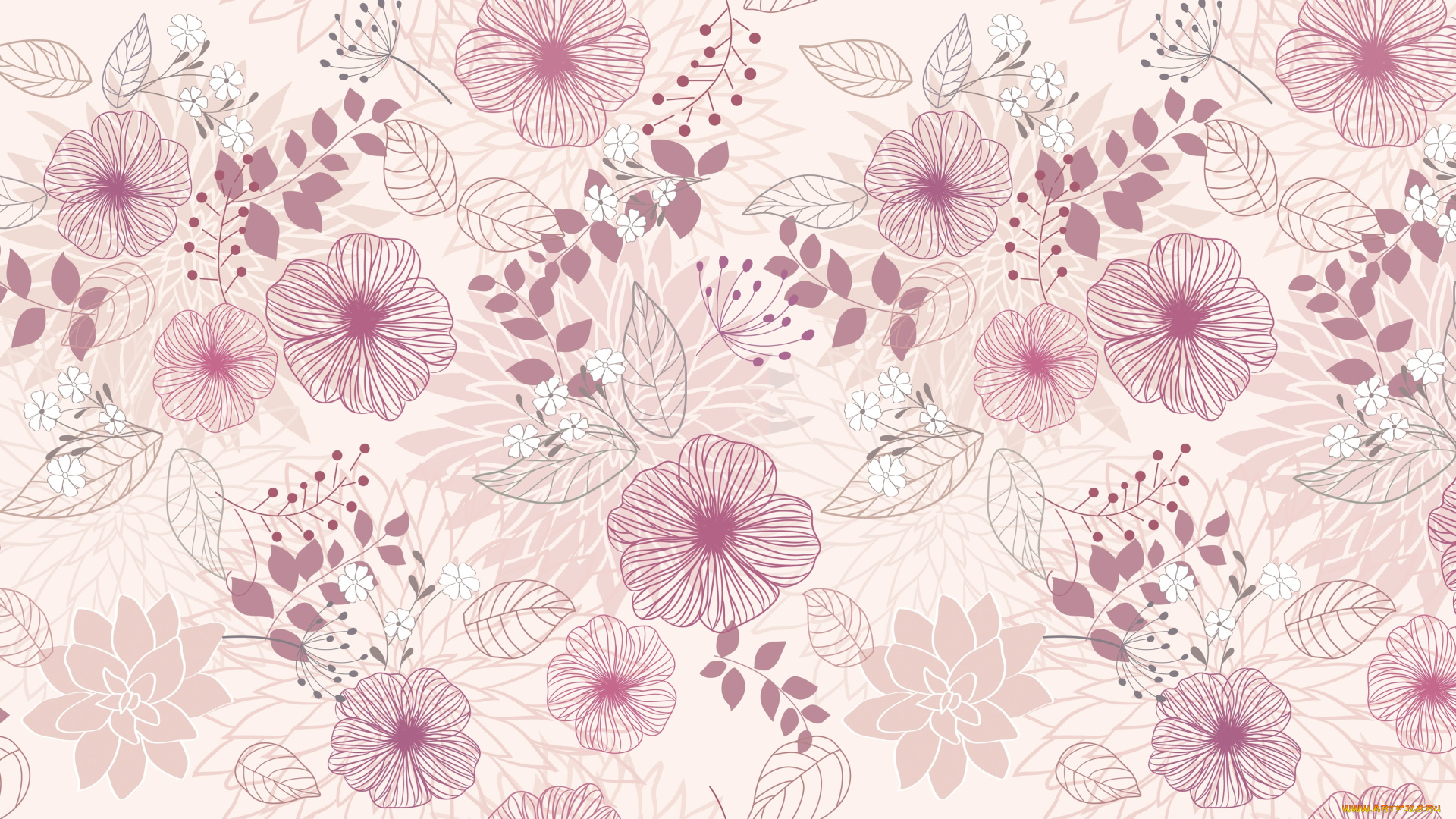 векторная, графика, цветы, , flowers, листья, фон, цветы, pattern, текстура