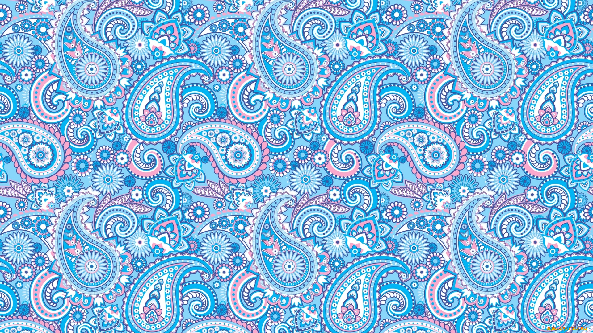 векторная, графика, другое, , other, голубой, пейсли, орнамент, узор, индийские, огурцы