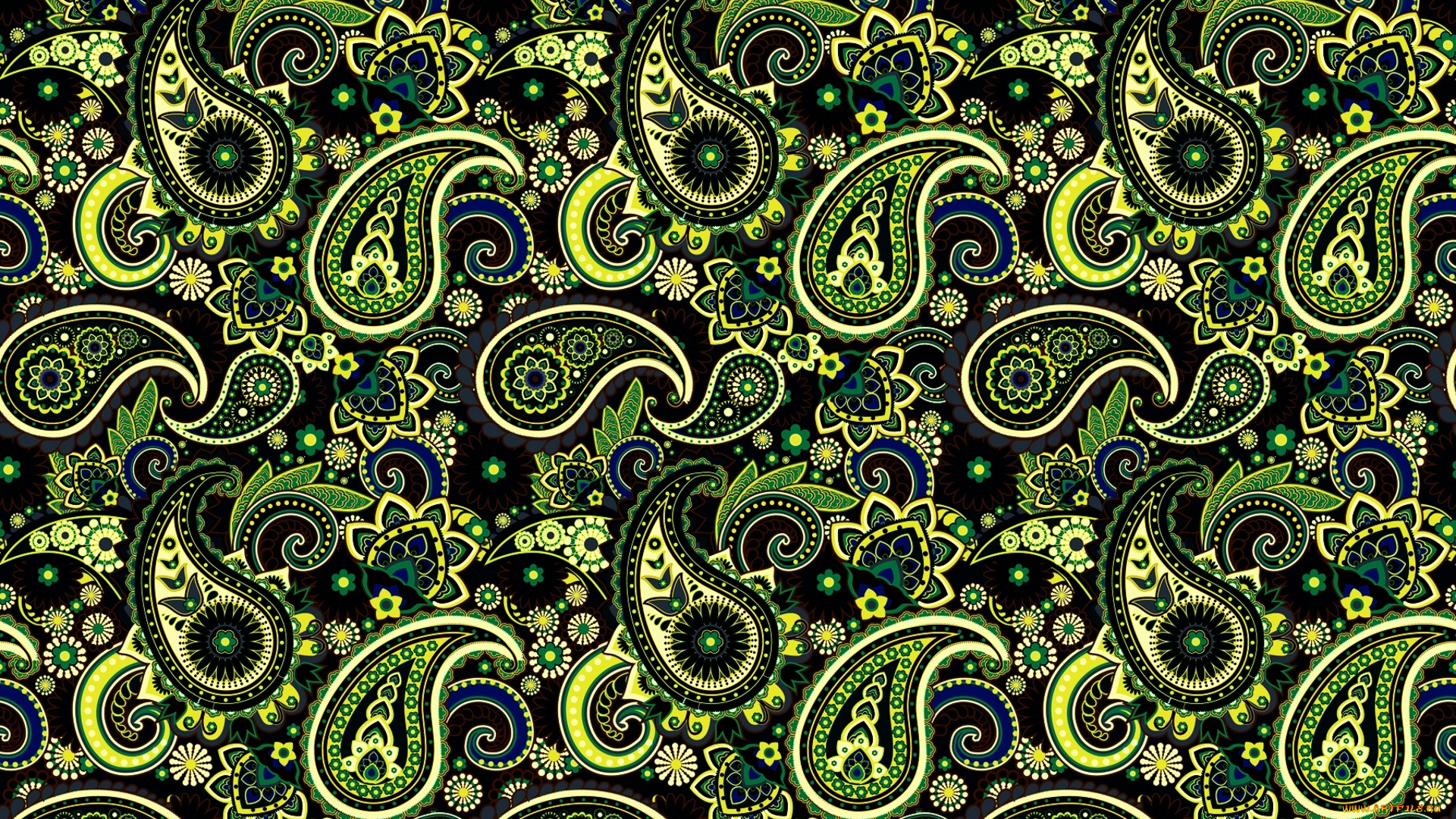 векторная, графика, другое, , other, узор, пейсли, зеленый, орнамент