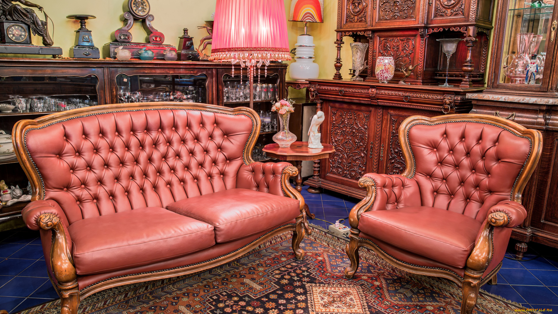 vintage, living, room, интерьер, кабинет, , библиотека, , офис, кресла, шкаф, лампа, ковер