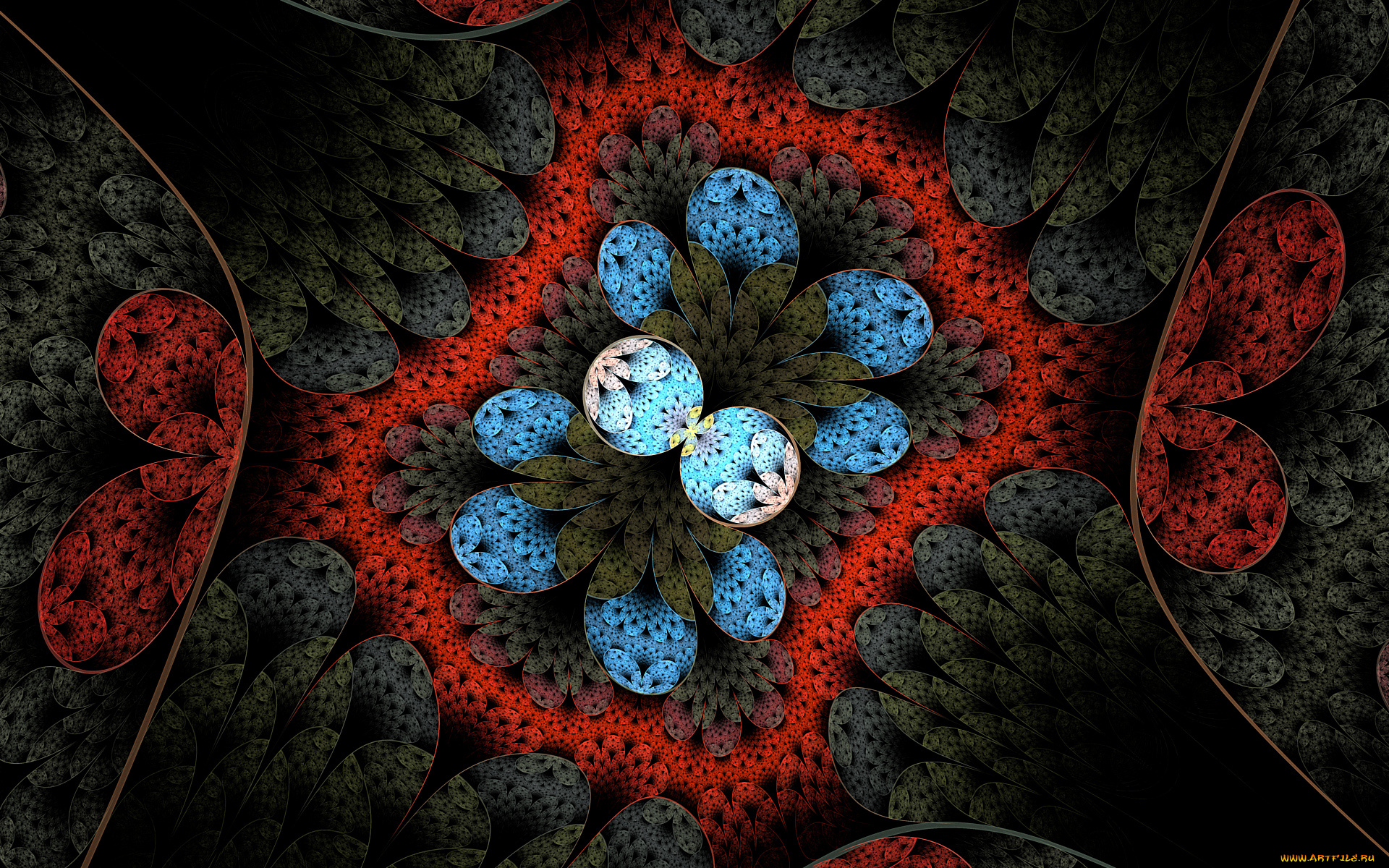 3д, графика, фракталы, , fractal, цвета, узор, фон