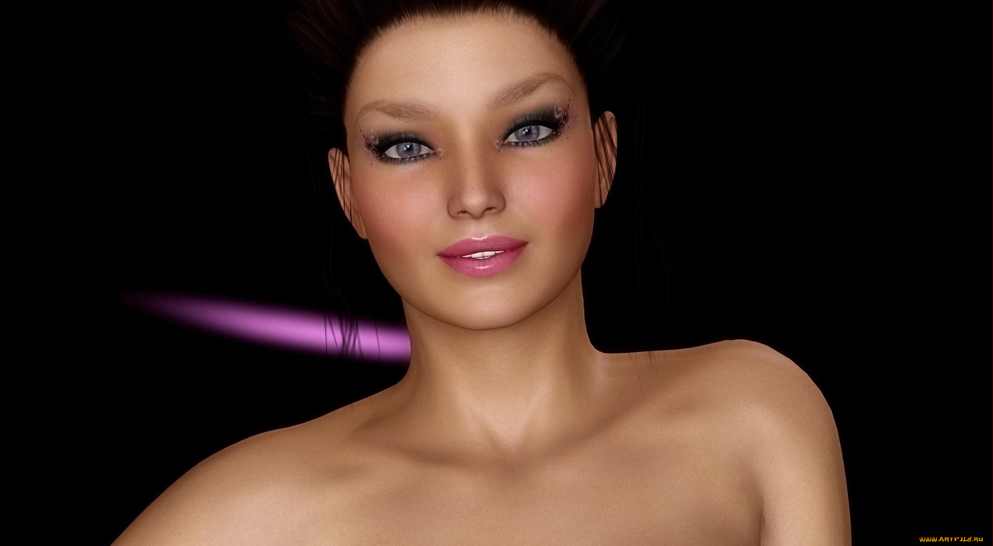 3д, графика, портрет, , portraits, улыбка, фон, взгляд, девушка