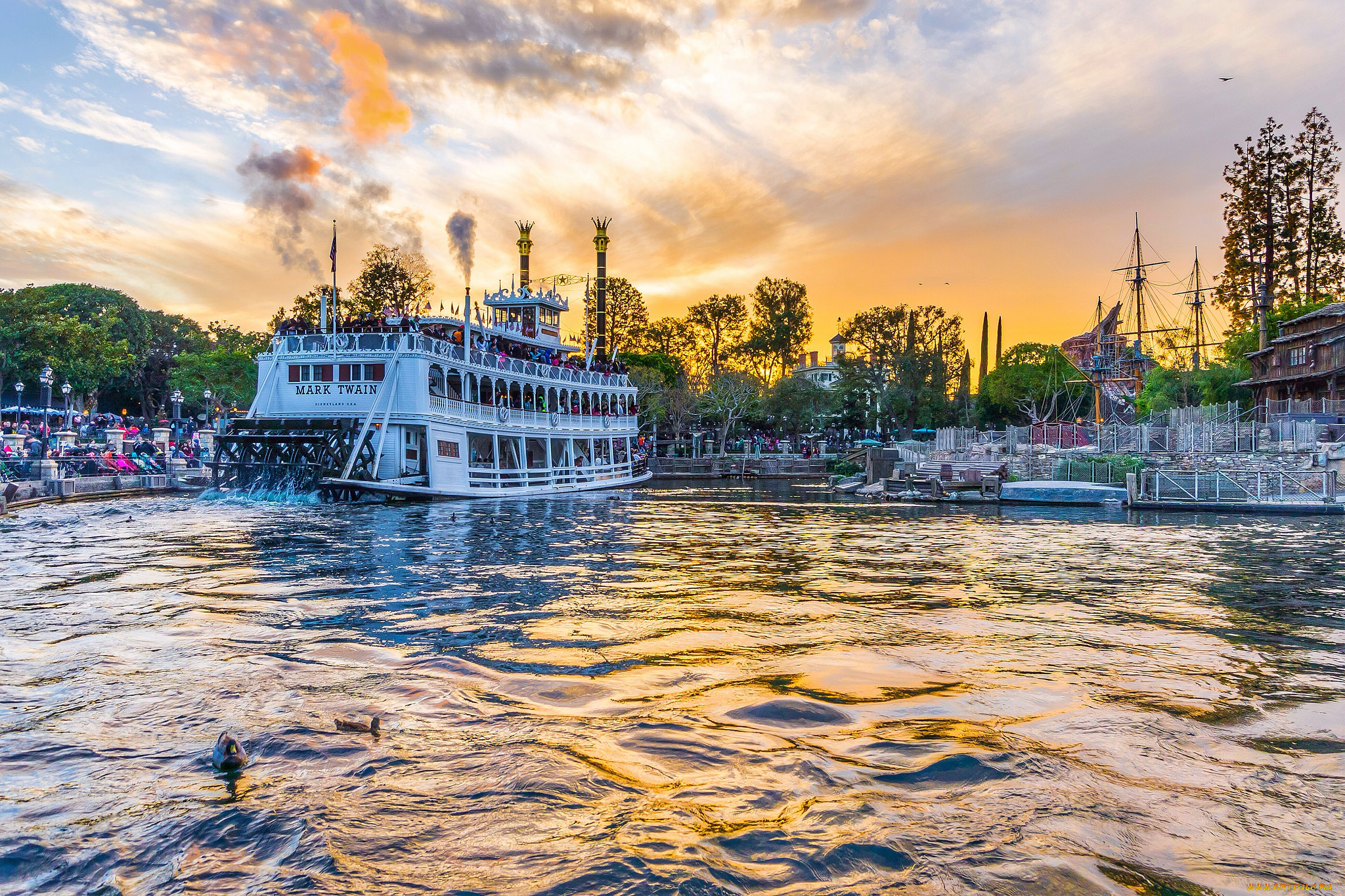 mark, twain, sunset, корабли, пароходы, пароход, колесный