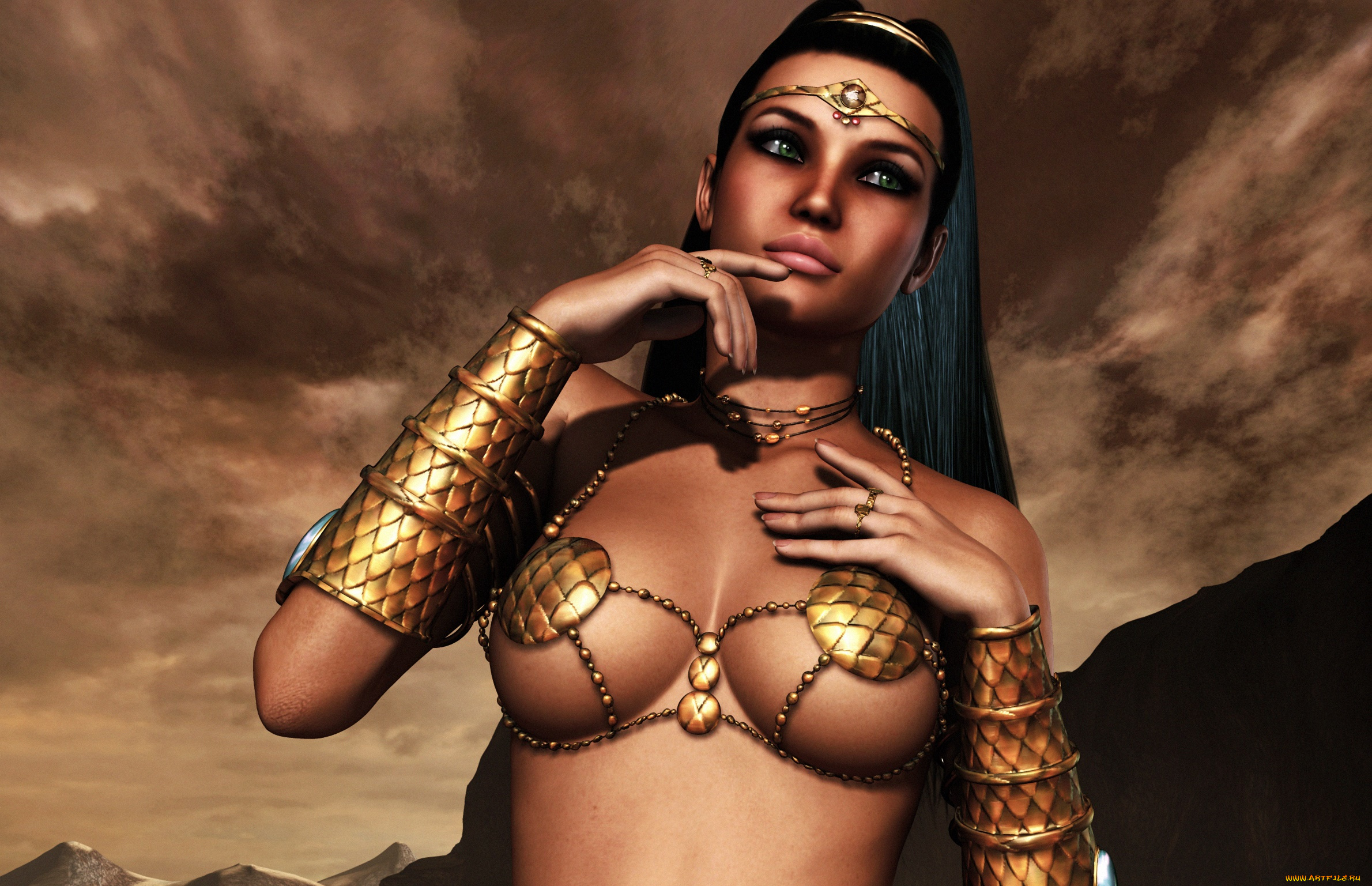3д, графика, амазонки, , amazon, фон, взгляд, девушка