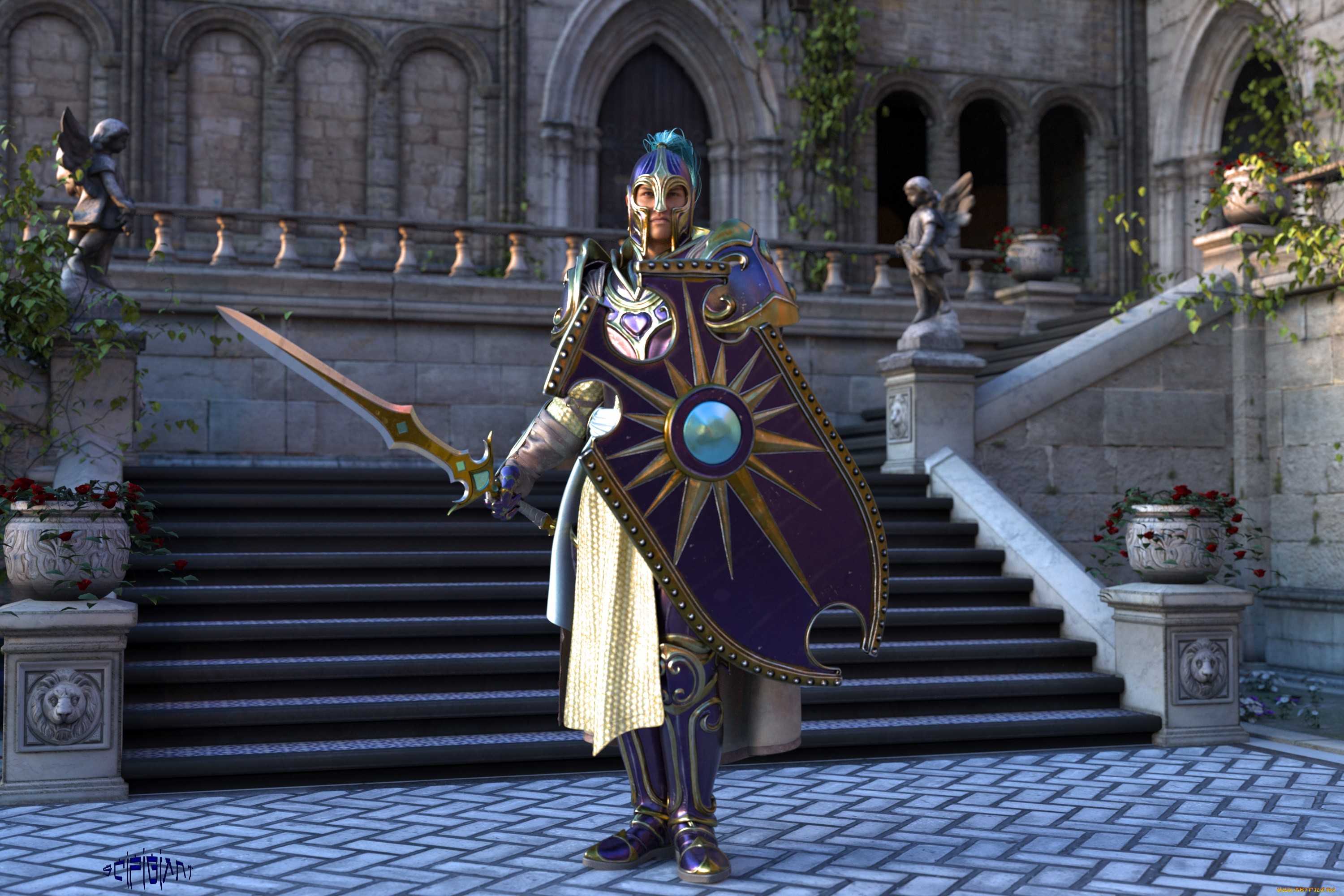 3д, графика, армия, , military, рыцарь, оружие, фон, взгляд, мужчина