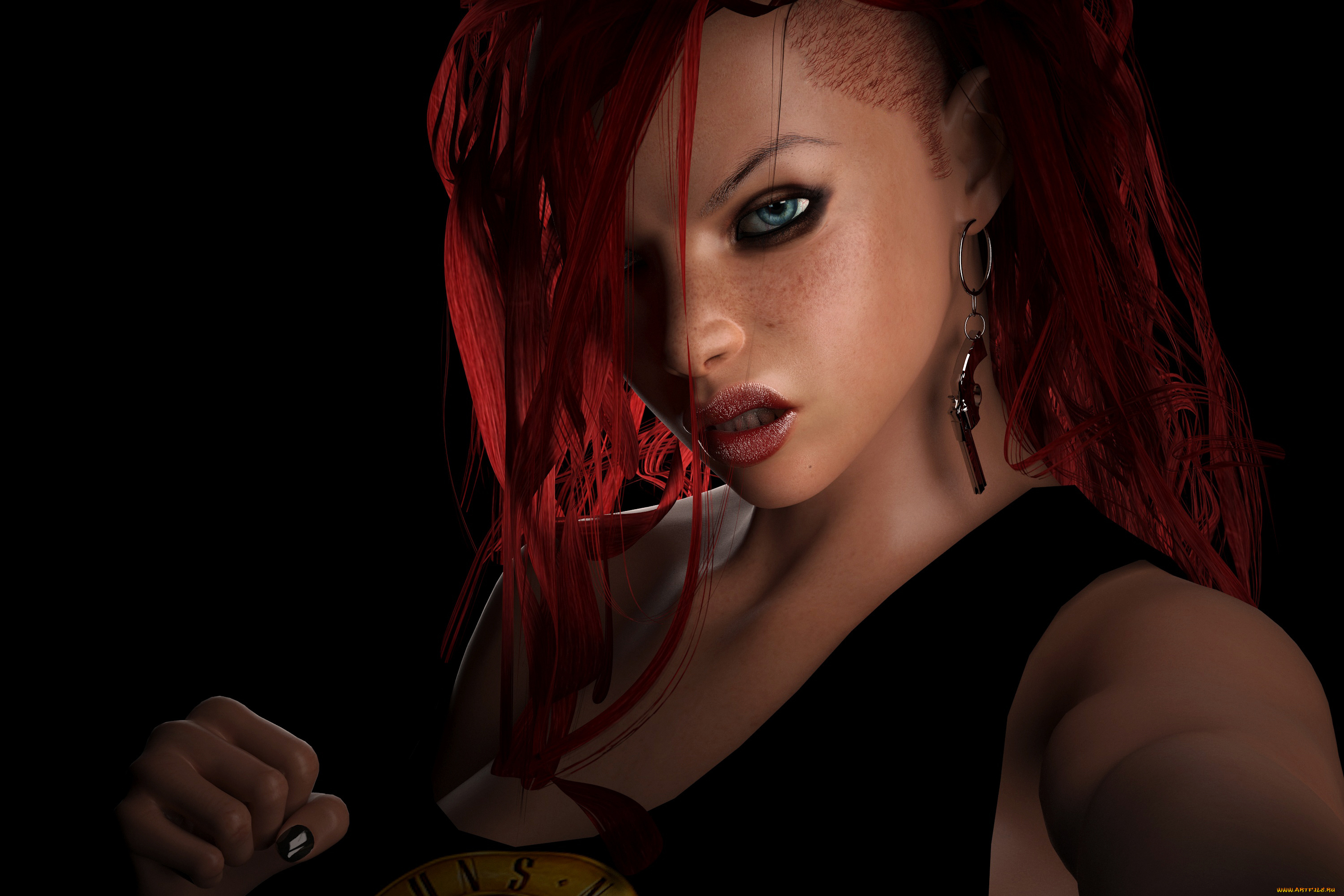 3д, графика, портрет, , portraits, фон, взгляд, девушка