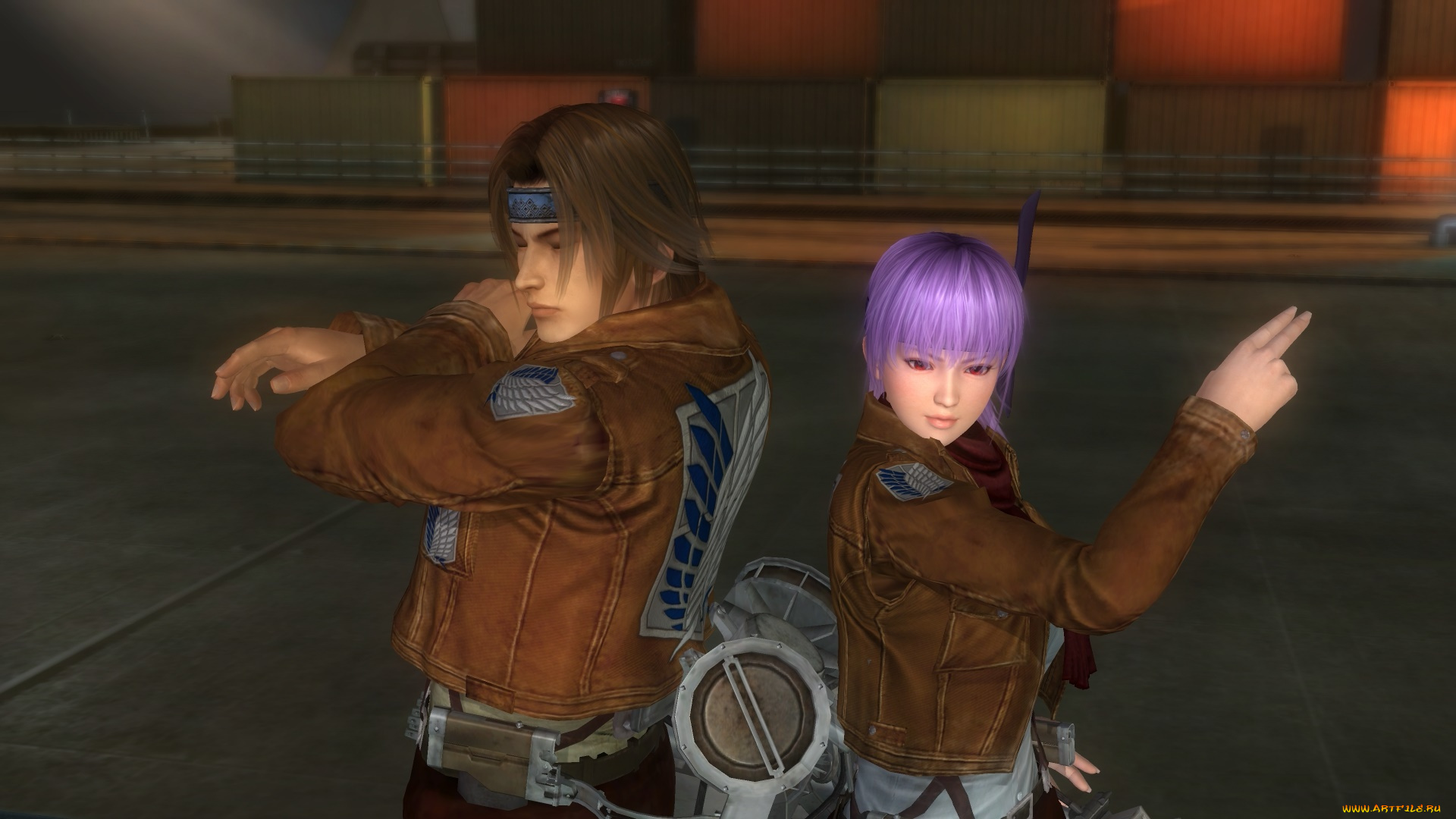 3д, графика, аниме, , anime, девушка, взгляд, фон, парень, поза