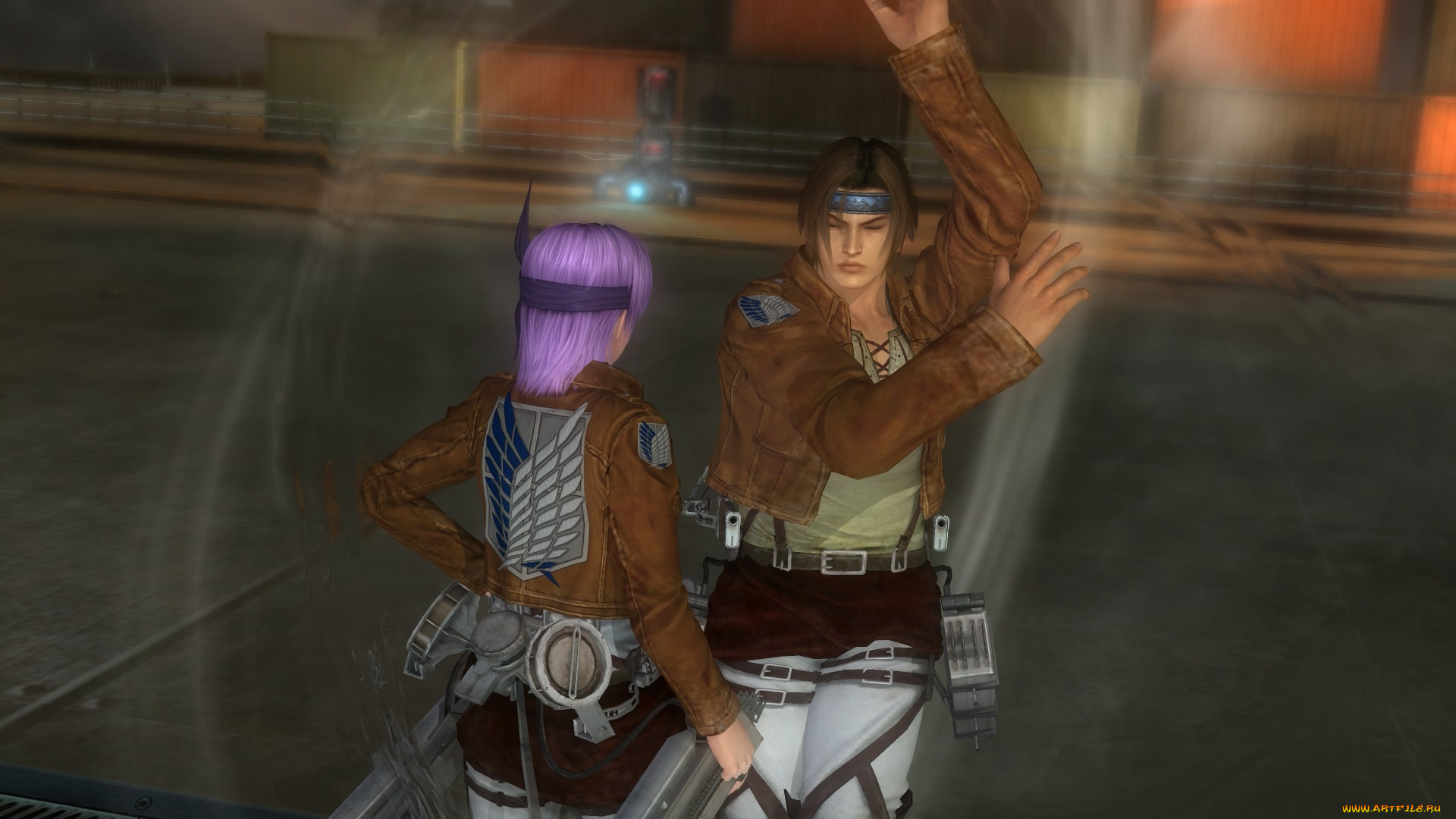 3д, графика, аниме, , anime, девушка, взгляд, фон, парень, поза