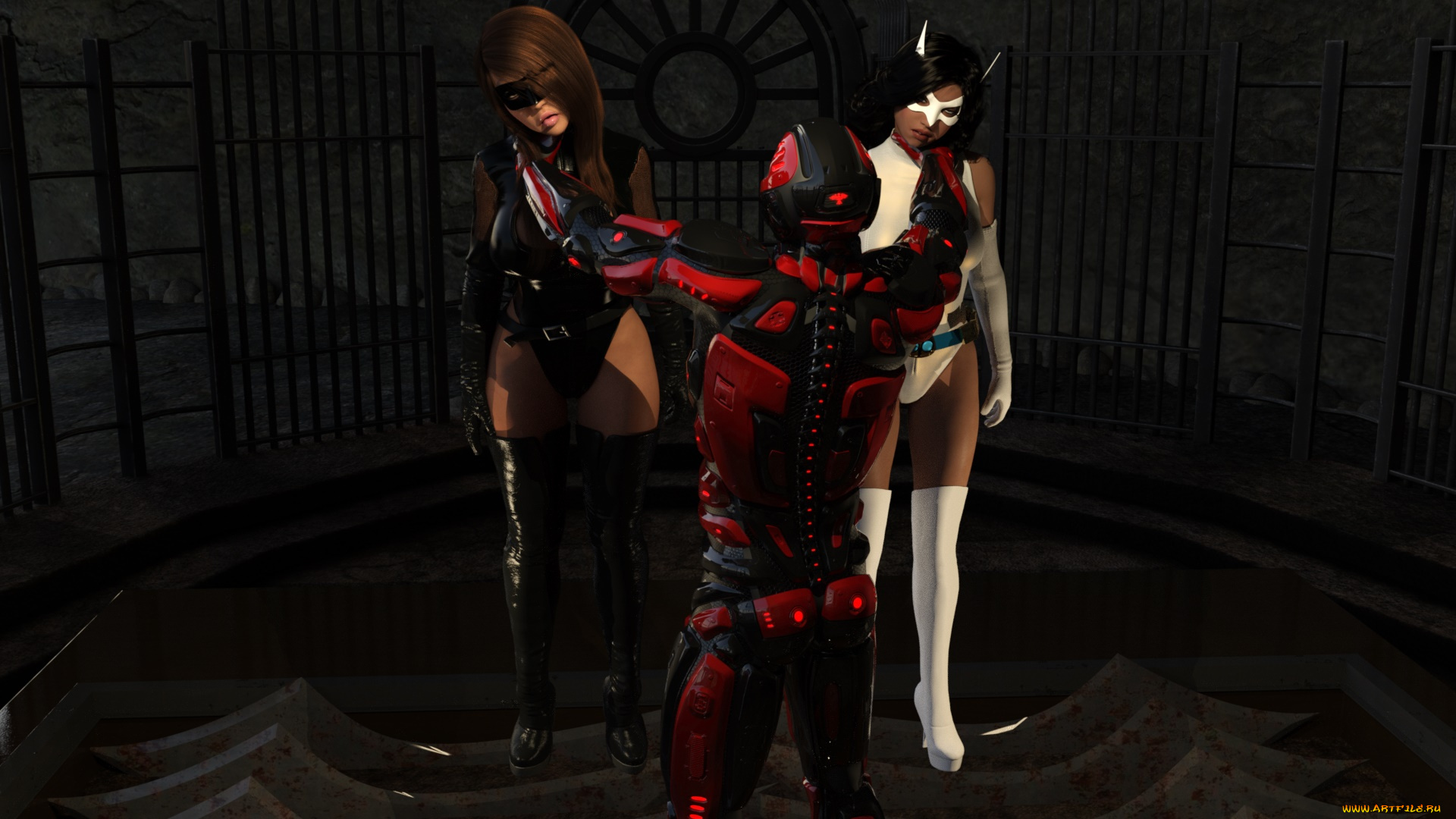 3д, графика, фантазия, , fantasy, девушки, взгляд, фон