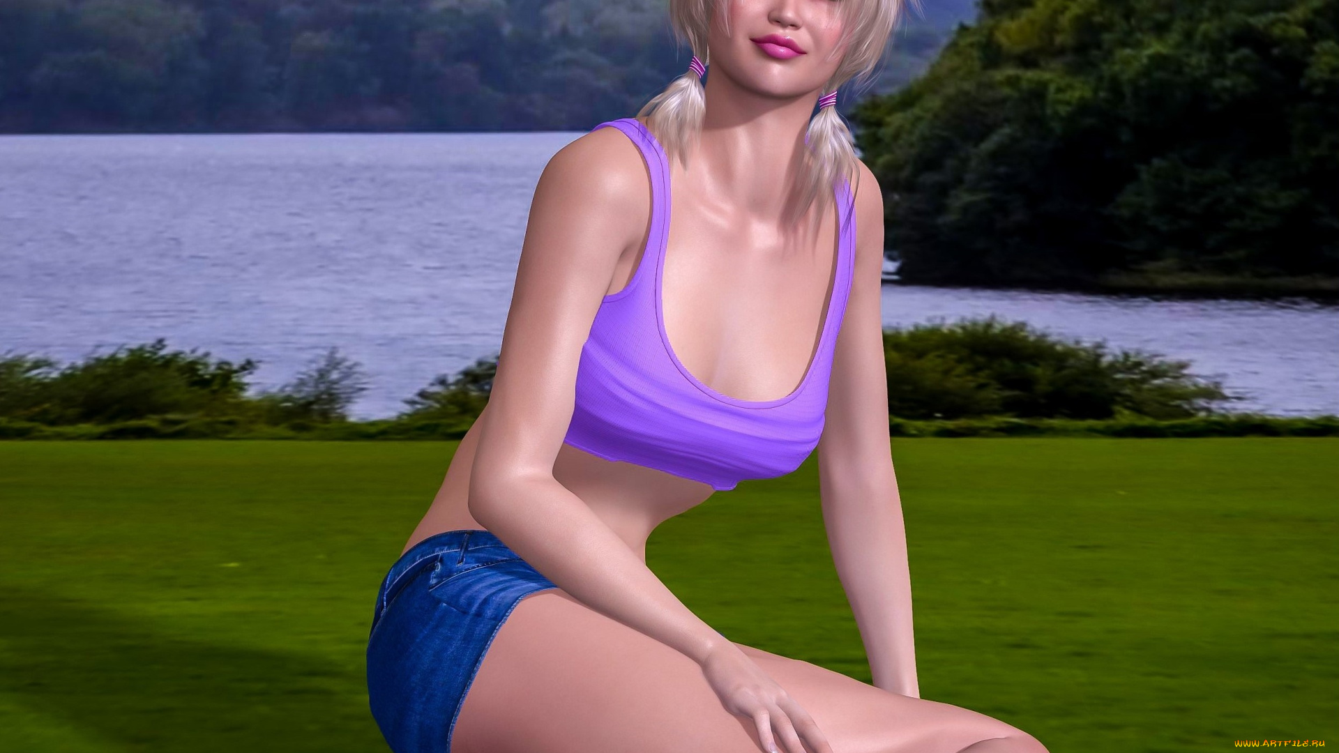 3д, графика, люди, , people, девушка, взгляд, фон