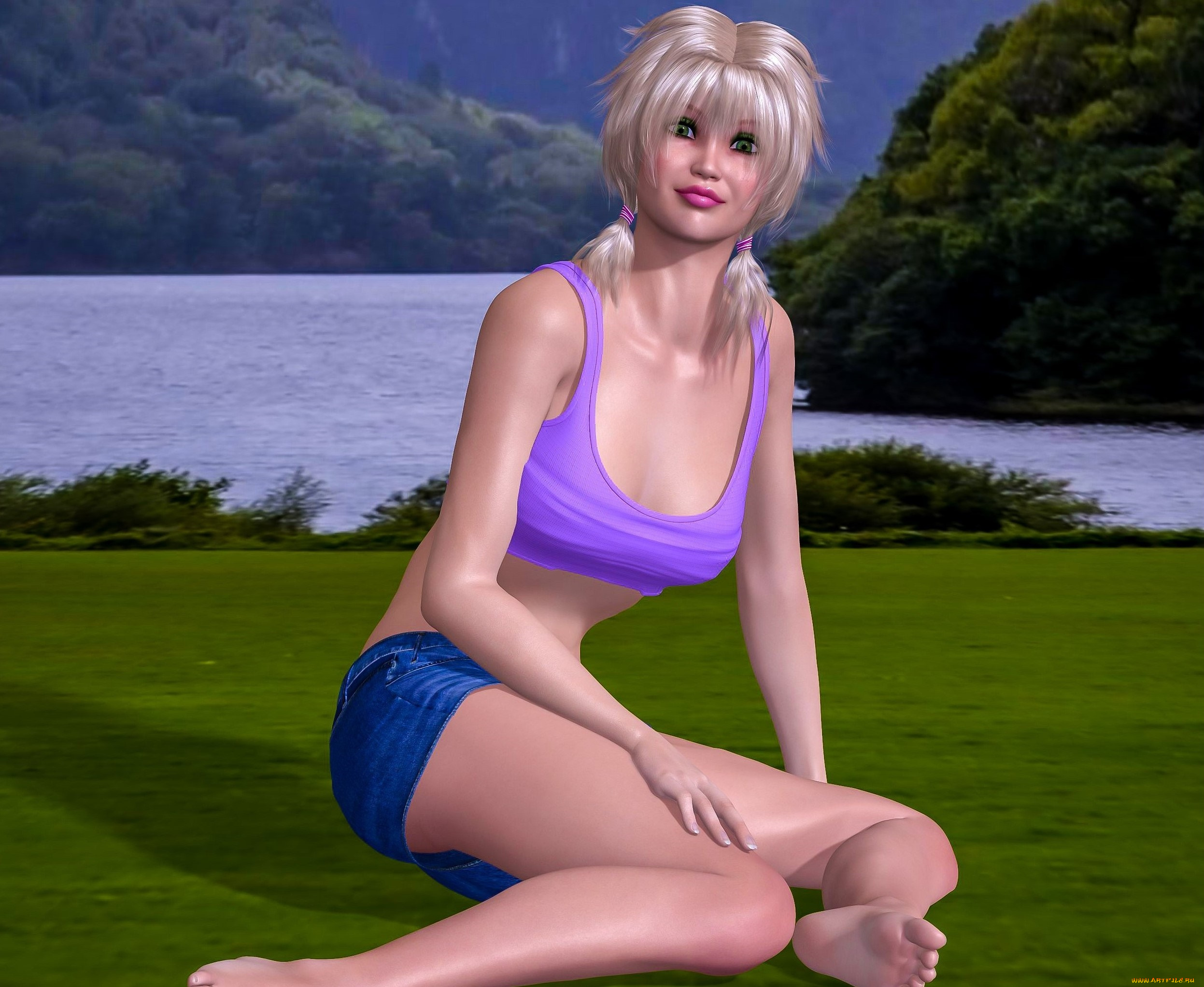 3д, графика, люди, , people, девушка, взгляд, фон