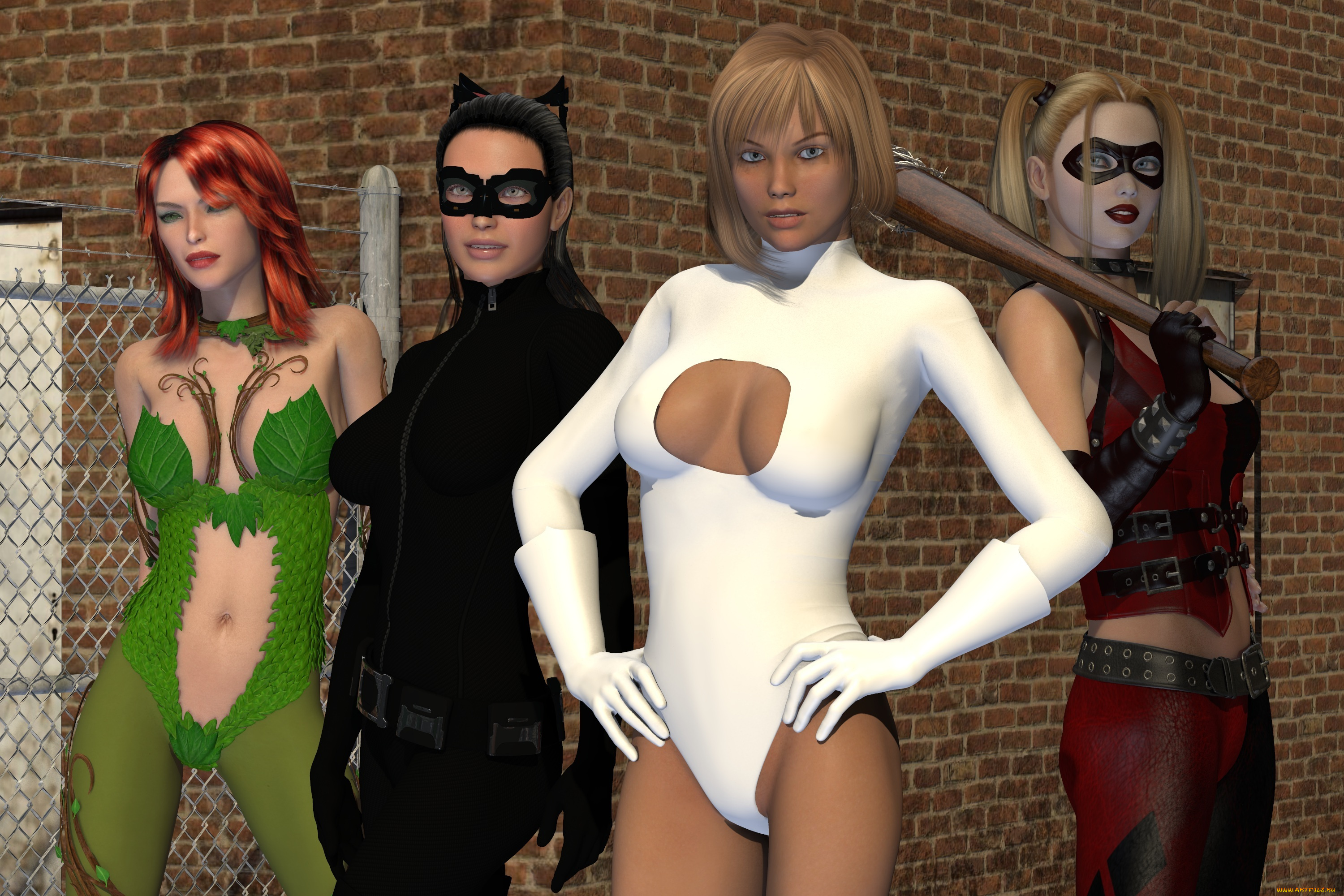 3д, графика, фантазия, , fantasy, девушки, взгляд, фон