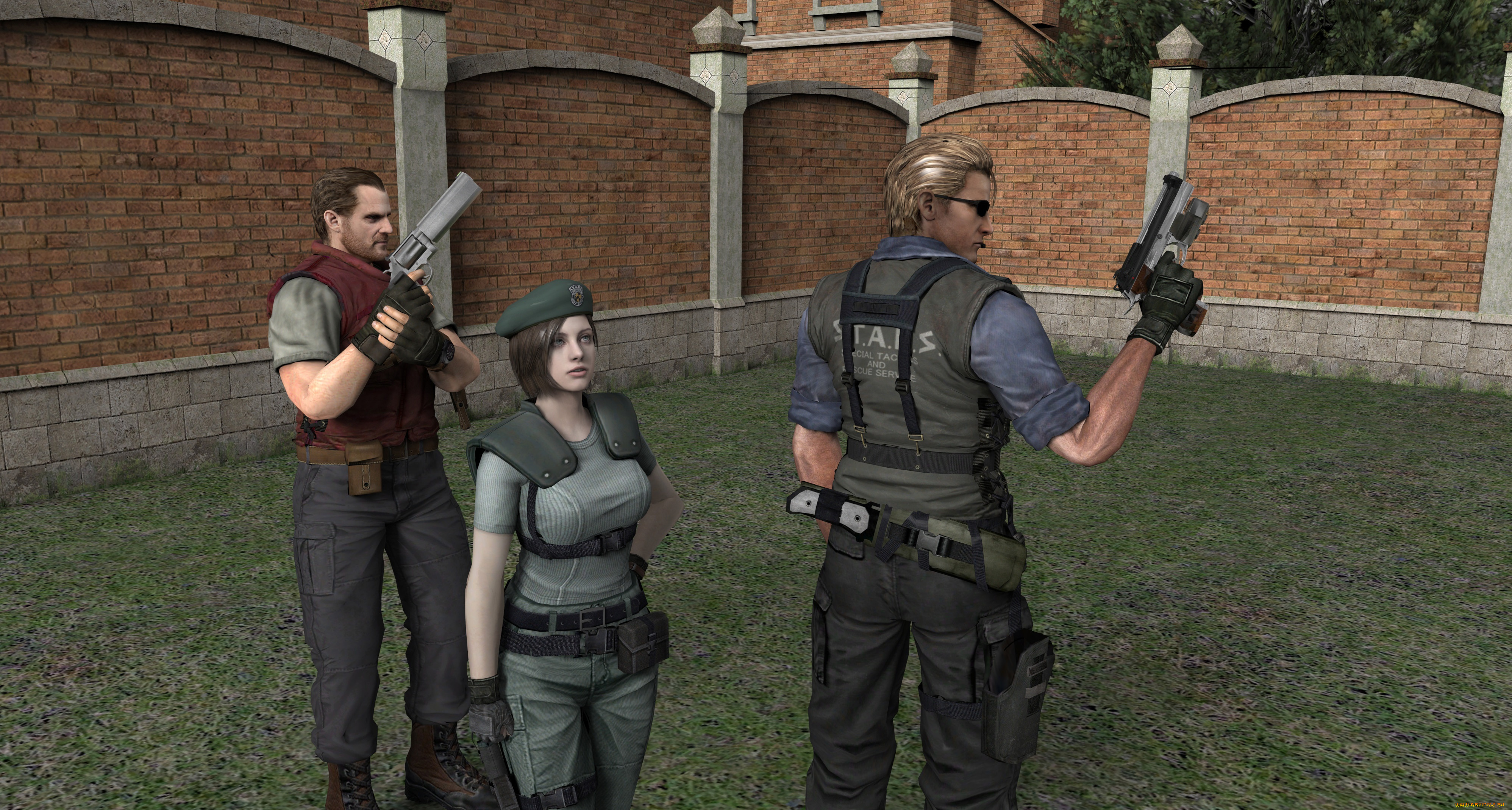 3д, графика, фантазия, , fantasy, девушки, взгляд, фон, оружие