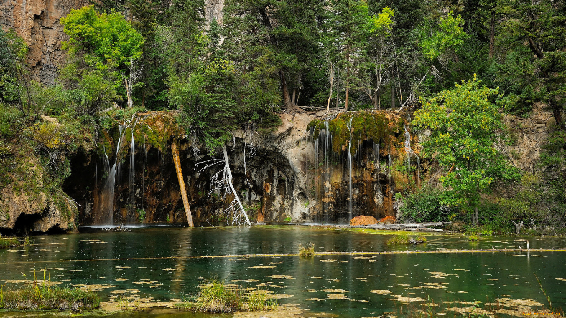 природа, реки, озера, озеро, водопад, колорадо, гленвуд, каньон, hanging, lake