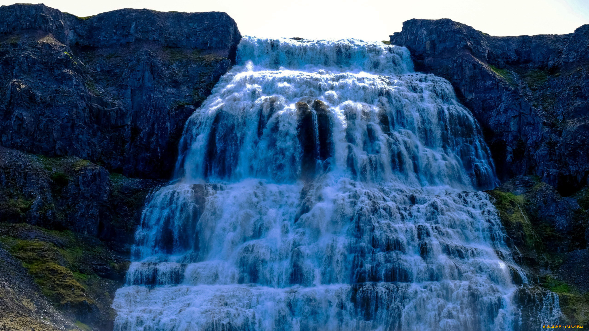 природа, водопады, поток, водопад, скалы