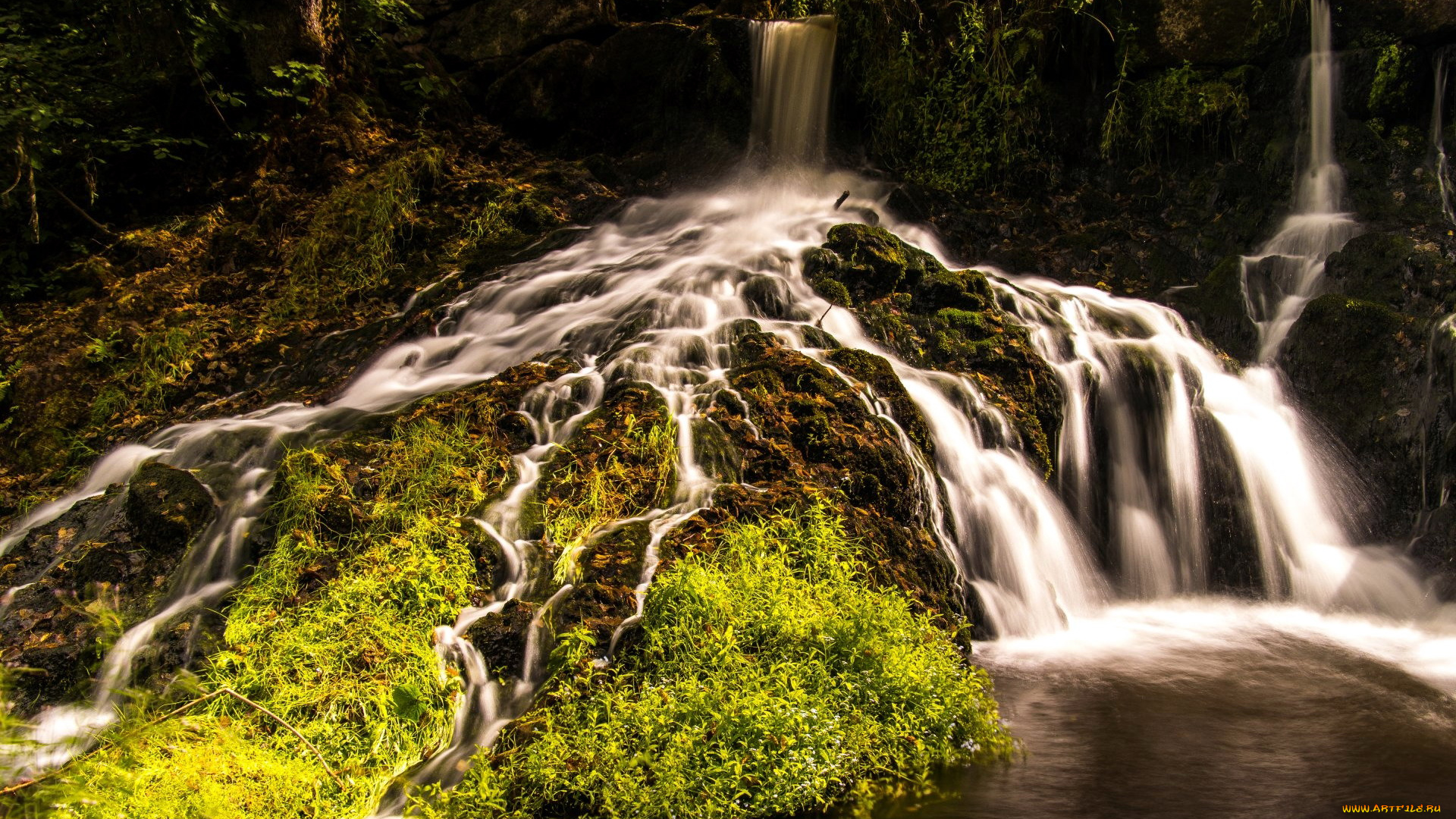 природа, водопады, вода, потоки