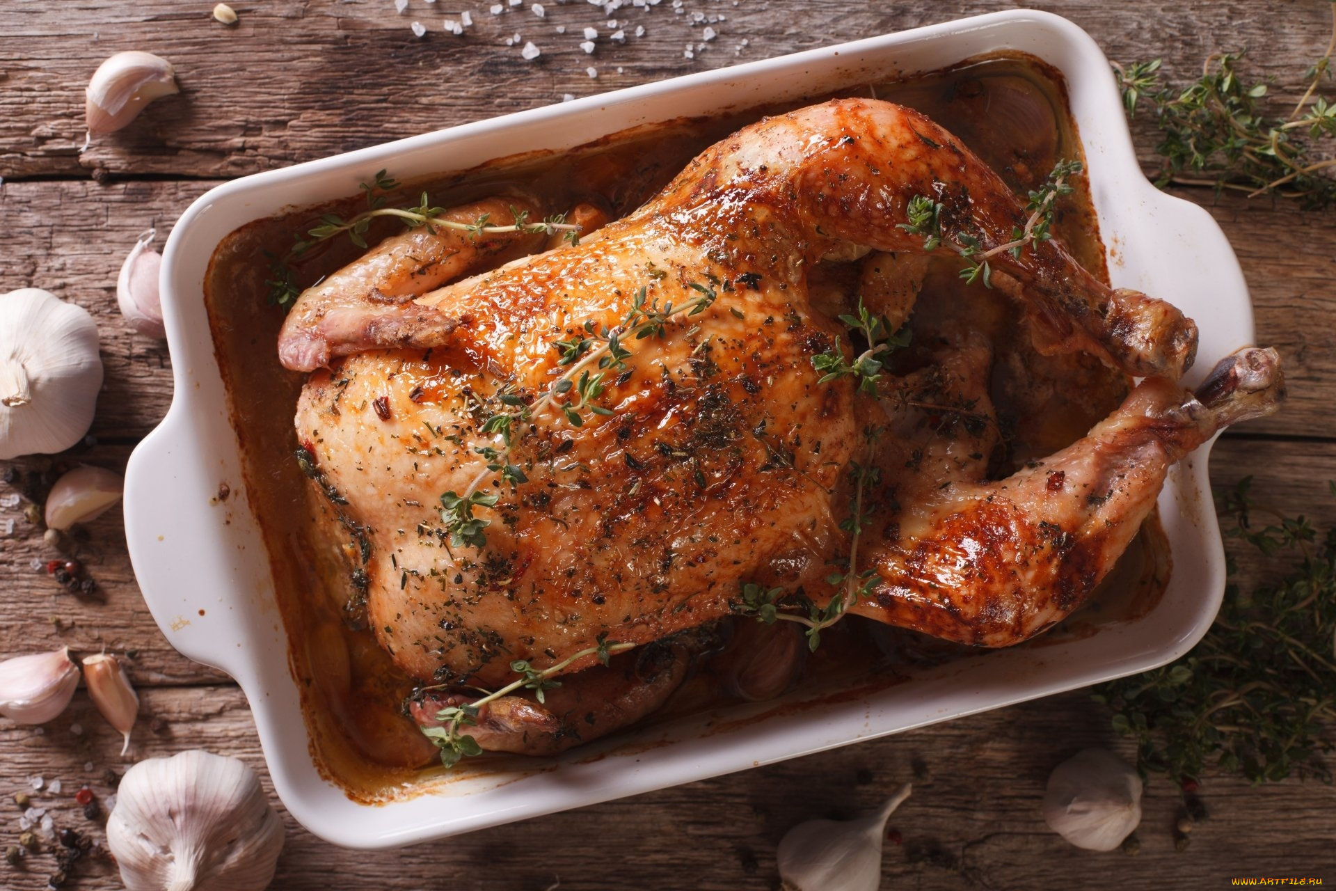 еда, мясные, блюда, чеснок, запеченная, курица, розмарин