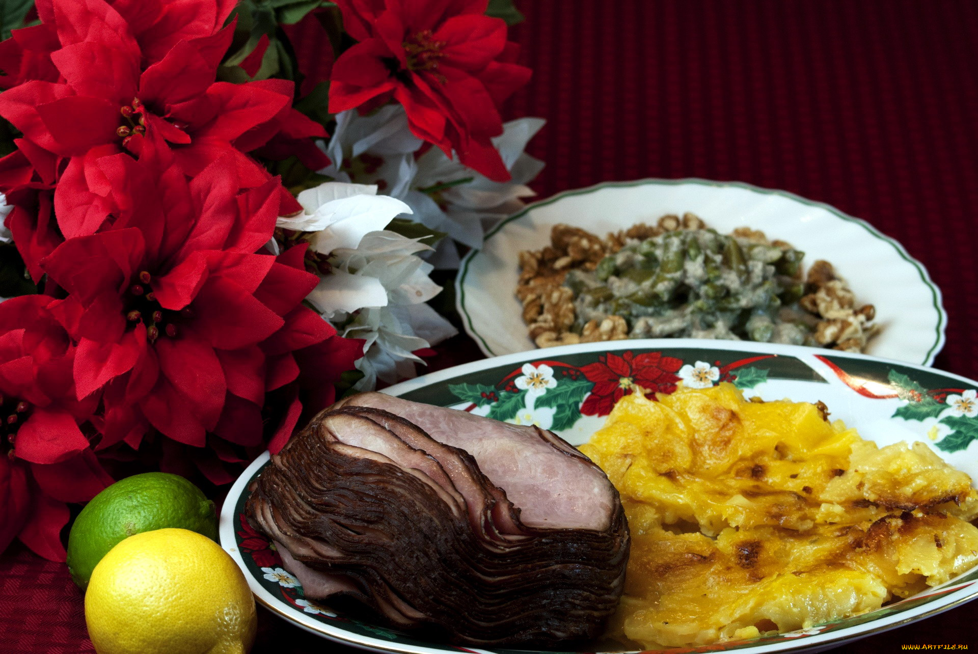 еда, мясные, блюда, буженина, лайм, лимон