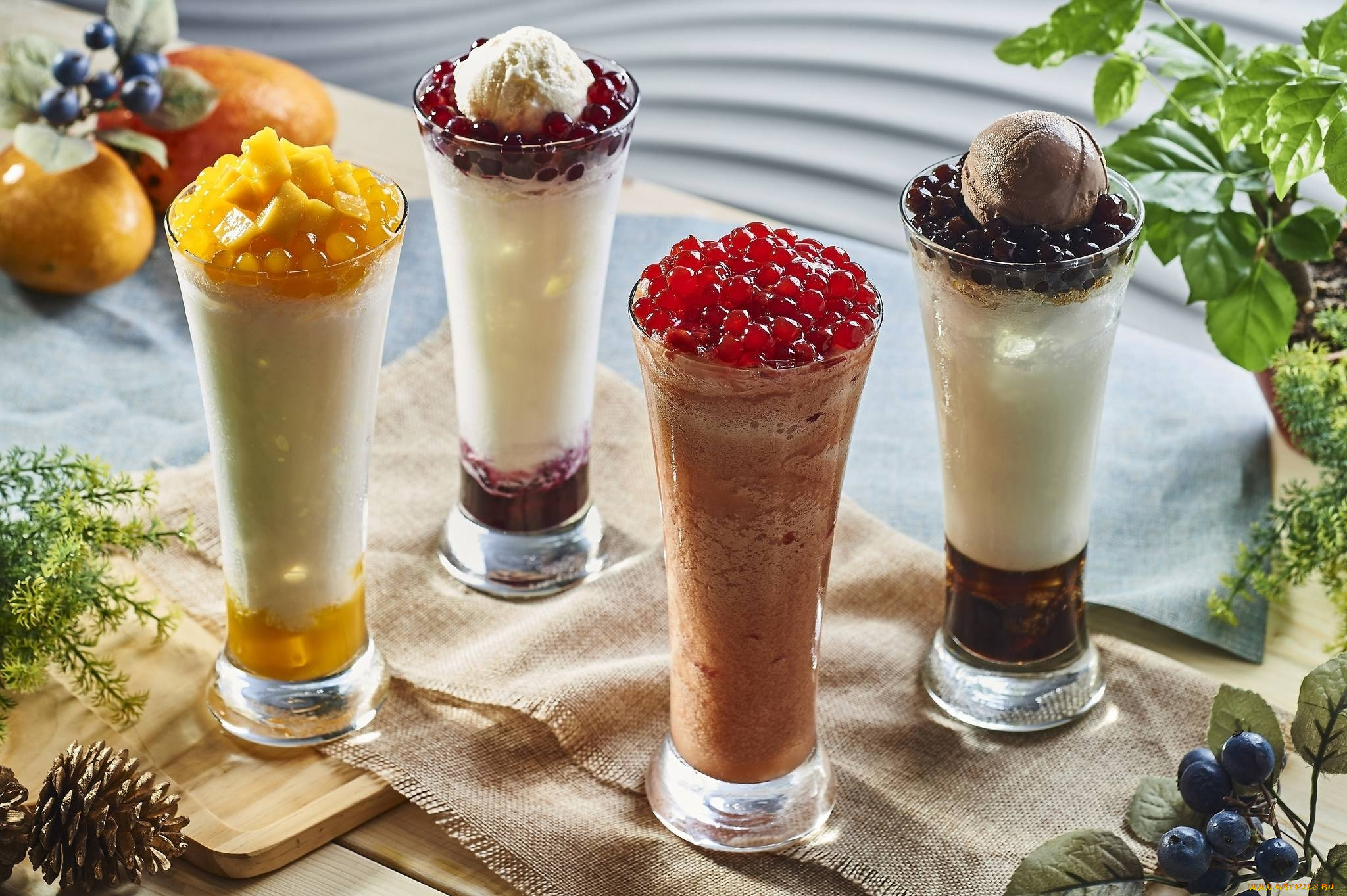 еда, мороженое, , десерты, манго, десерт, бокалы