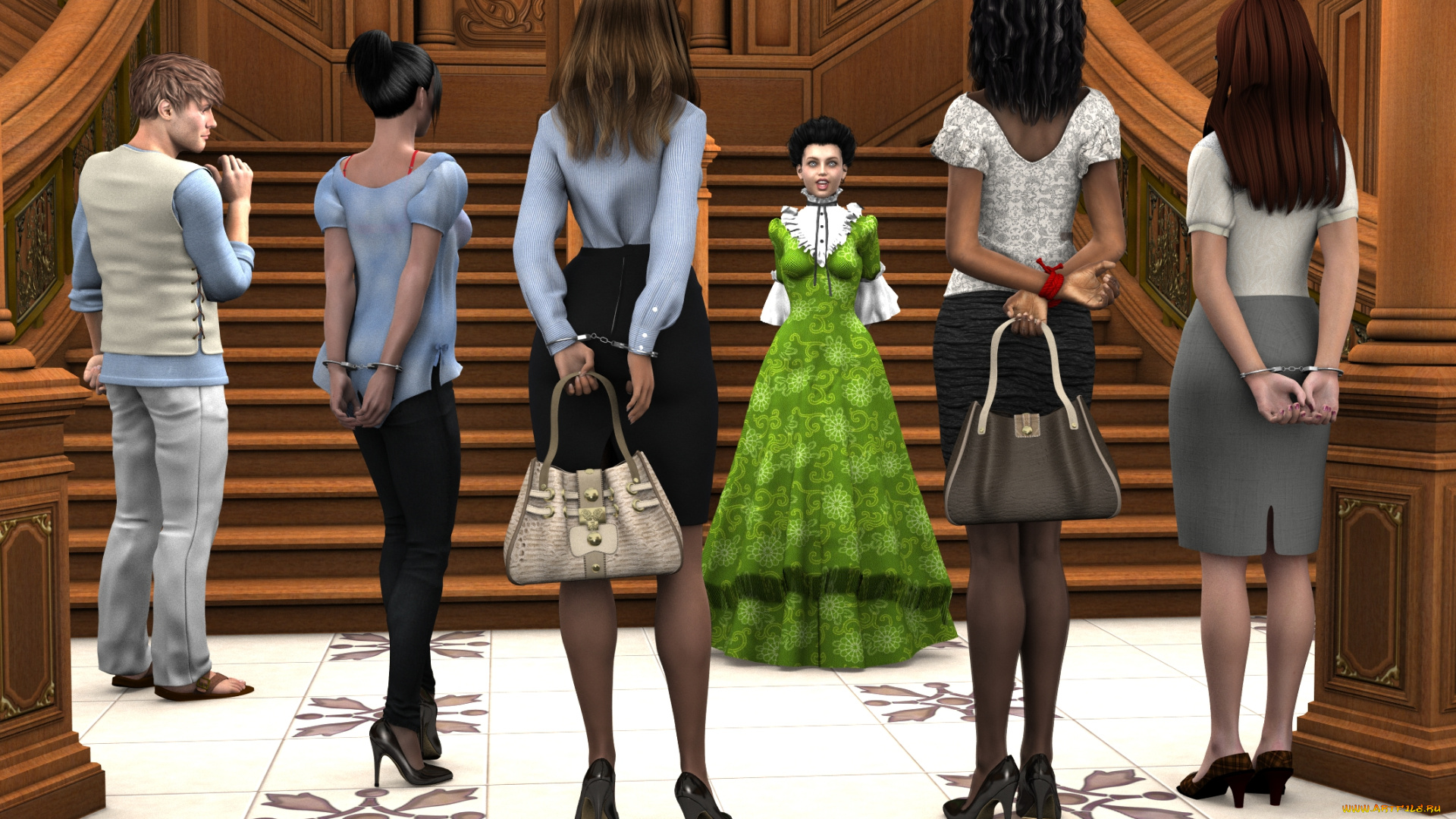 3д, графика, фантазия, , fantasy, фон, взгляд, девушки