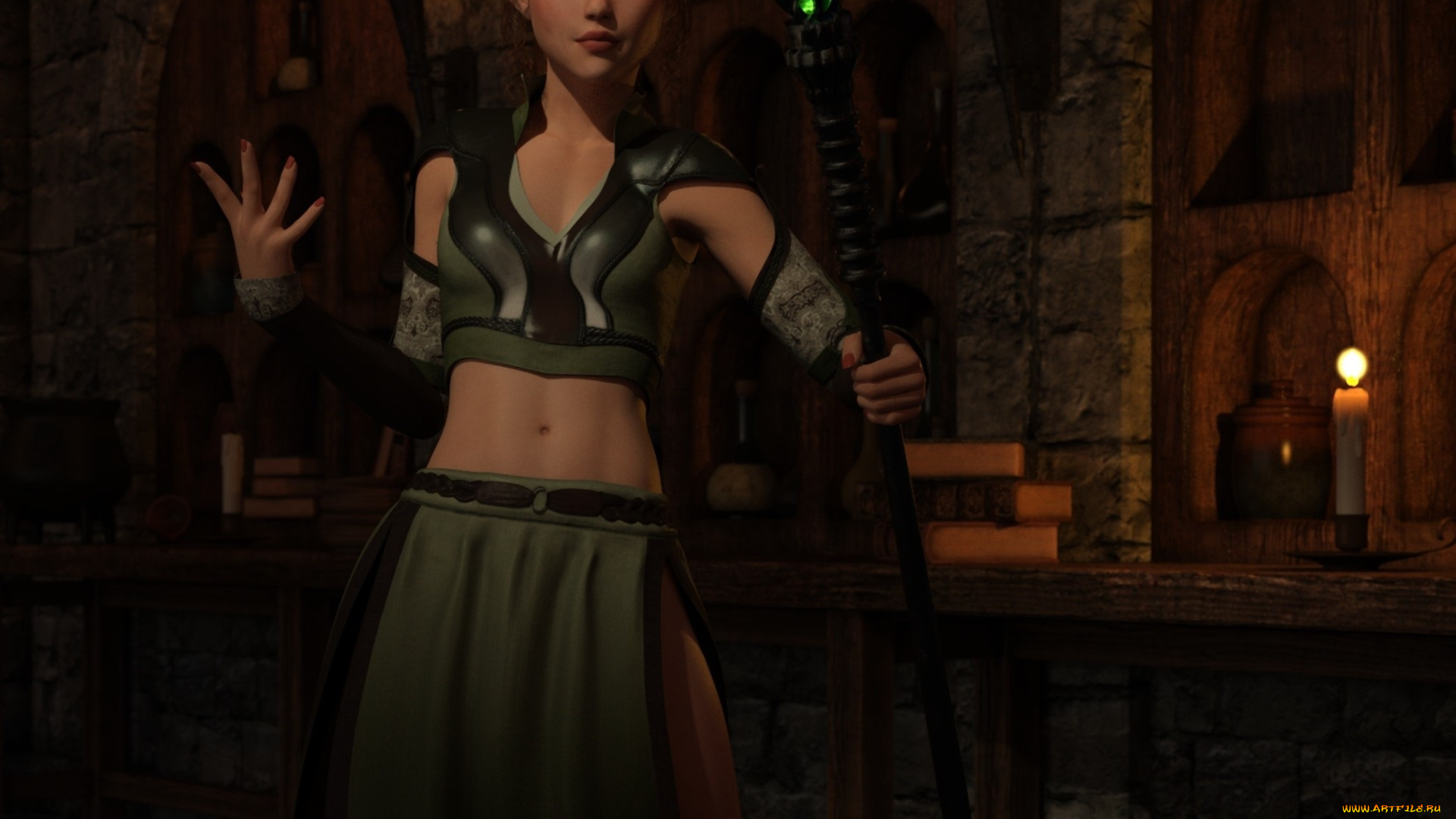 3д, графика, фантазия, , fantasy, фон, взгляд, девушка