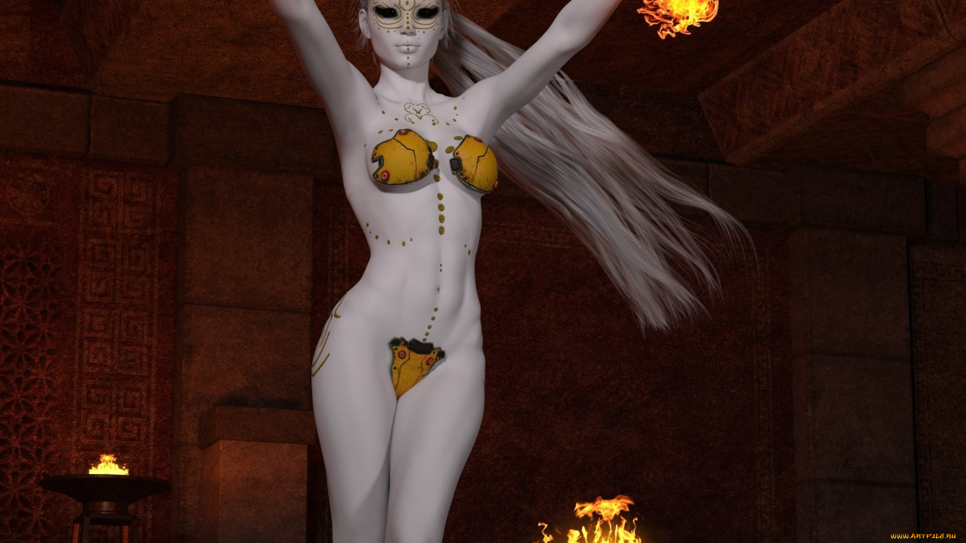 3д, графика, фантазия, , fantasy, взгляд, девушка, фон